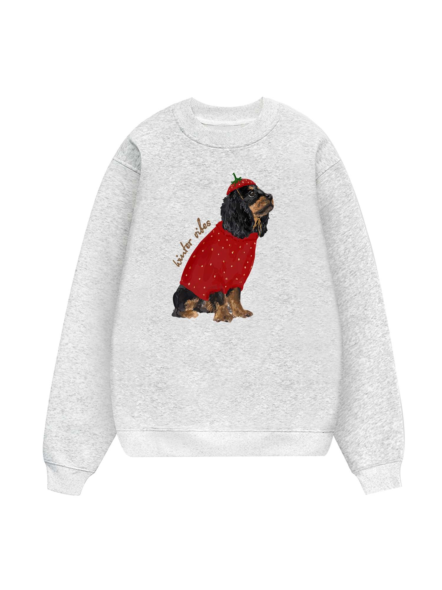 Winter Vibes Strawberry Puppy Sweater