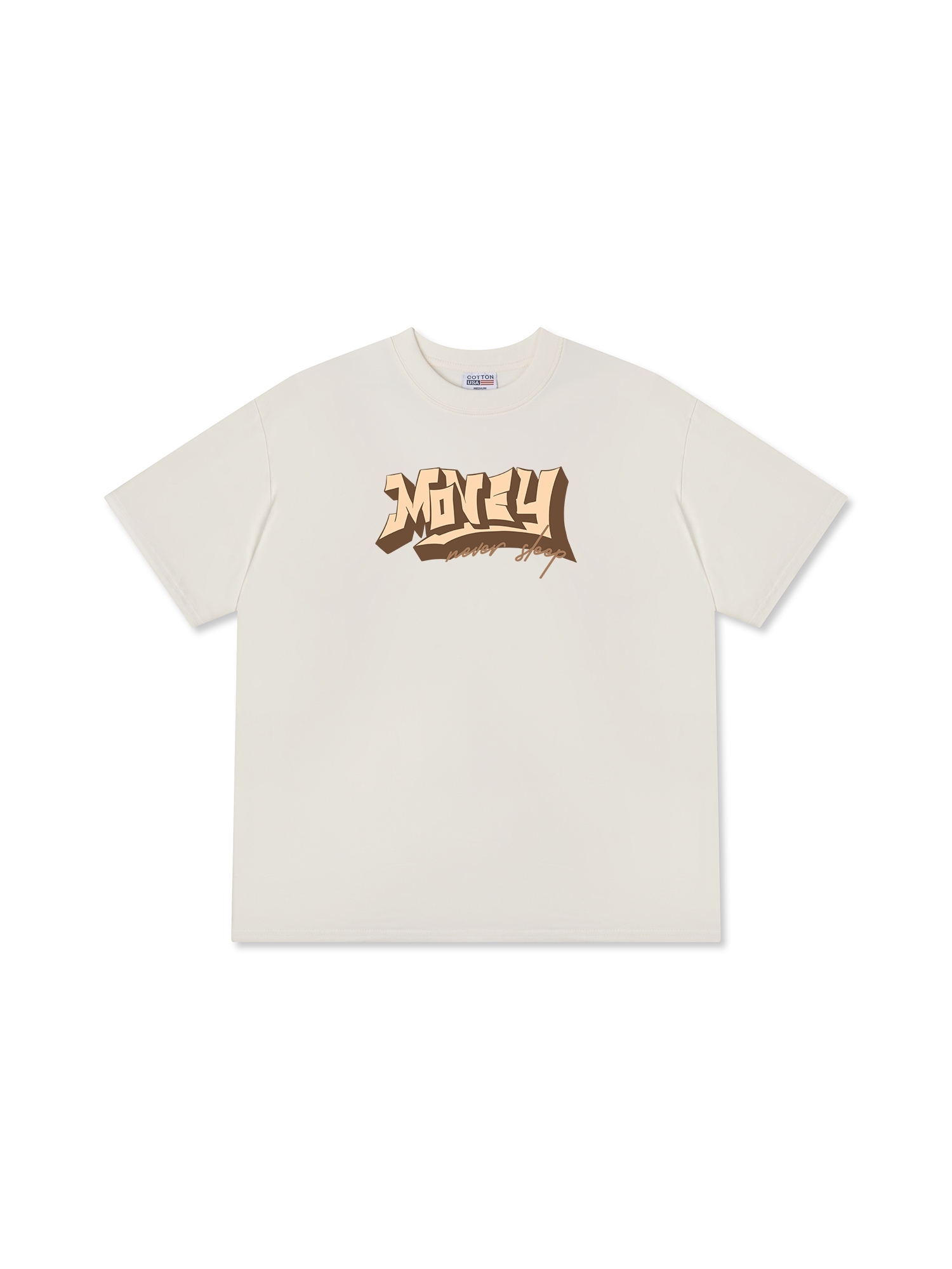 Áo Thun Relaxed Fit Money Never Sleep