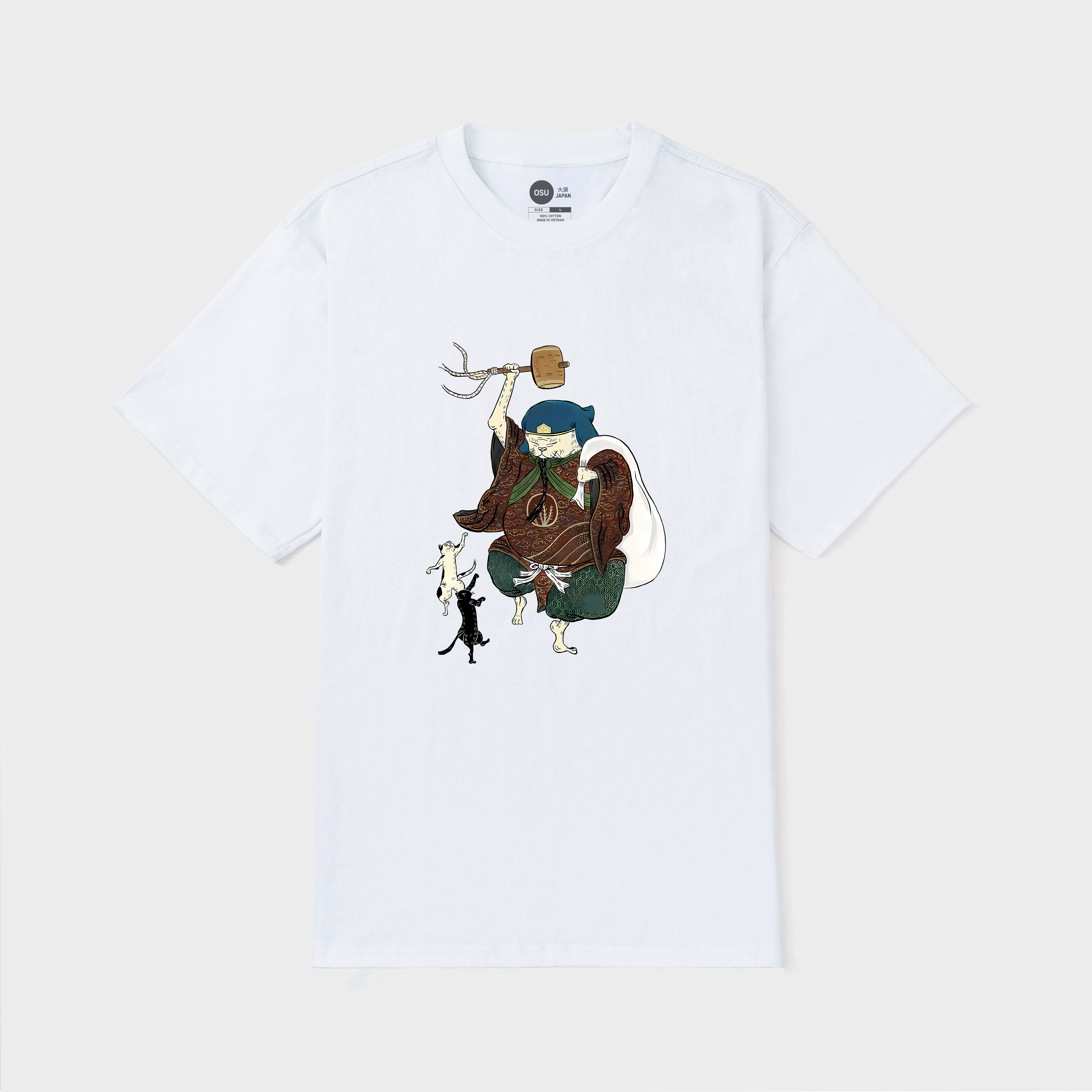 JAPANESE CAT MONSTER T-SHIRT / TRẮNG