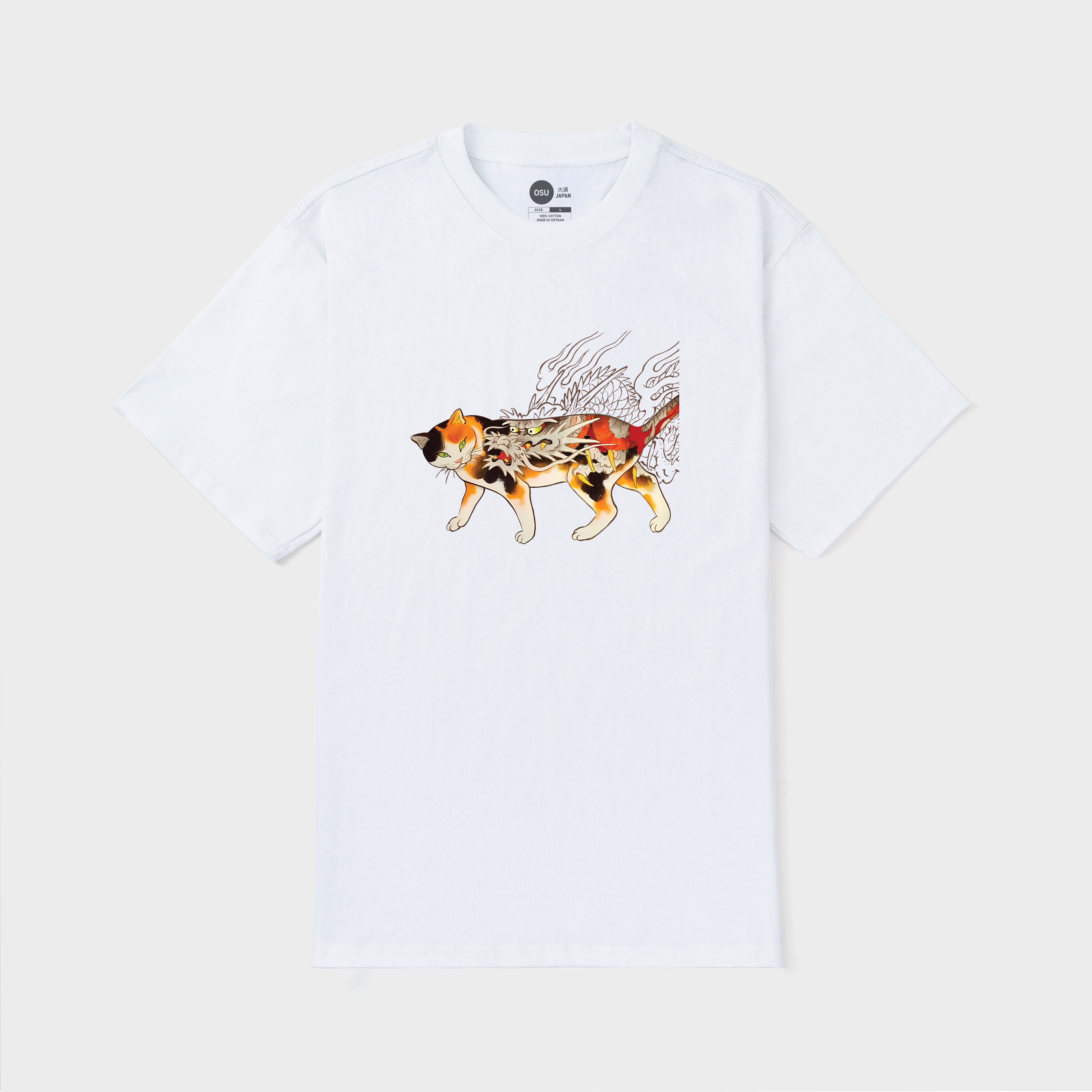 FELINE ILLUSIONS CAT T-SHIRT / TRẮNG