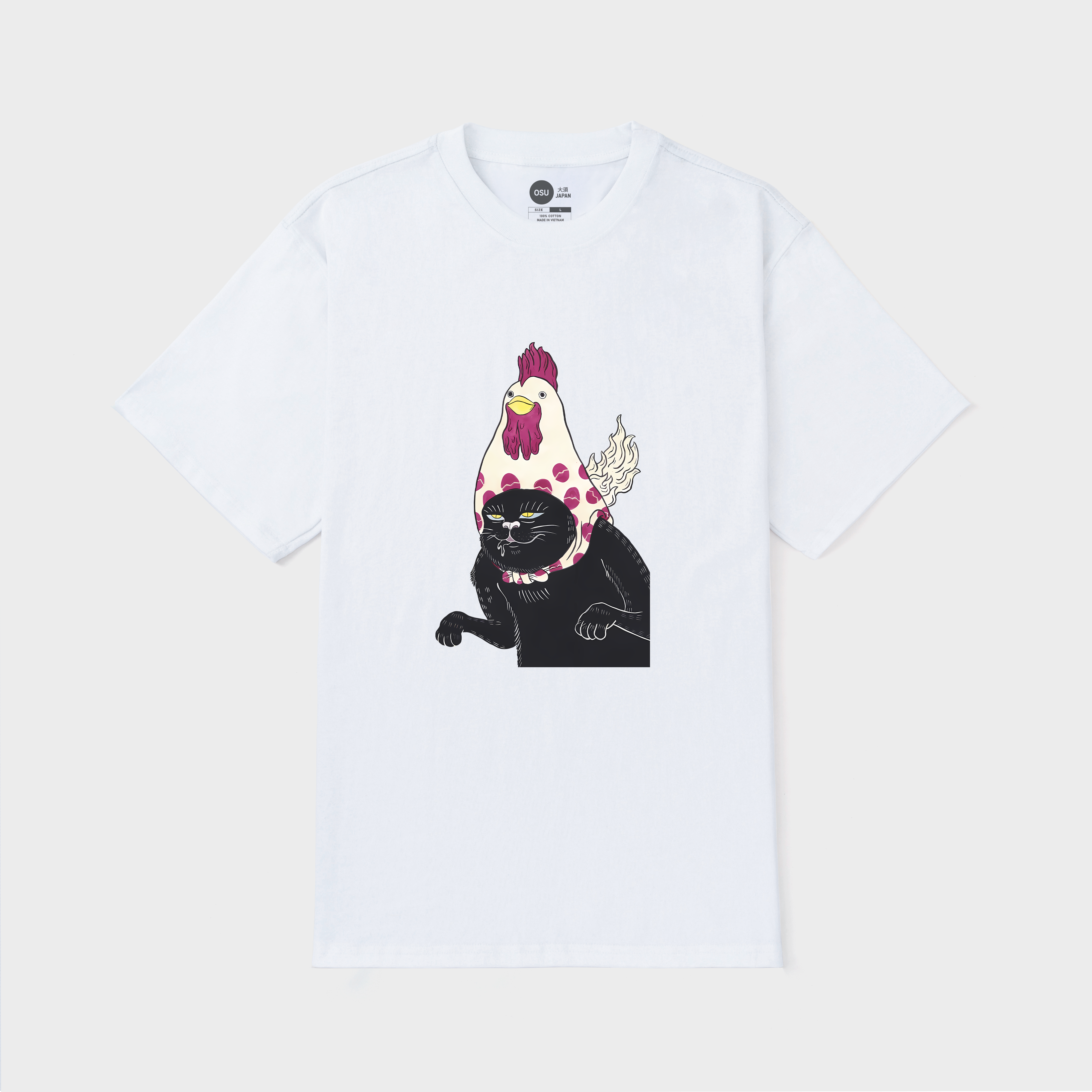 JAPANESE CAT MONSTER T-SHIRT / TRẮNG