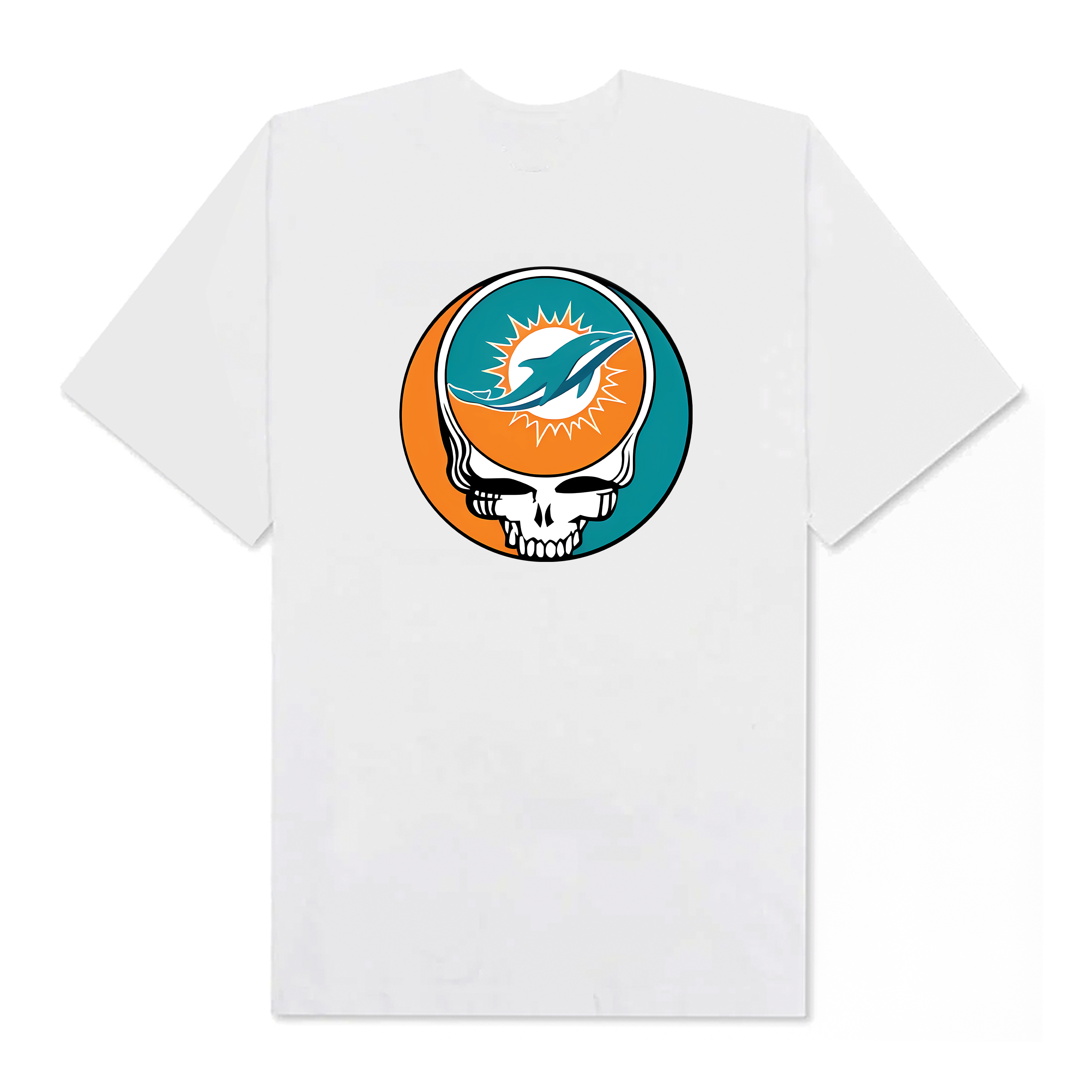 NFL Team Miami Dolphins x Grateful Dead Logo Band T-Shirt