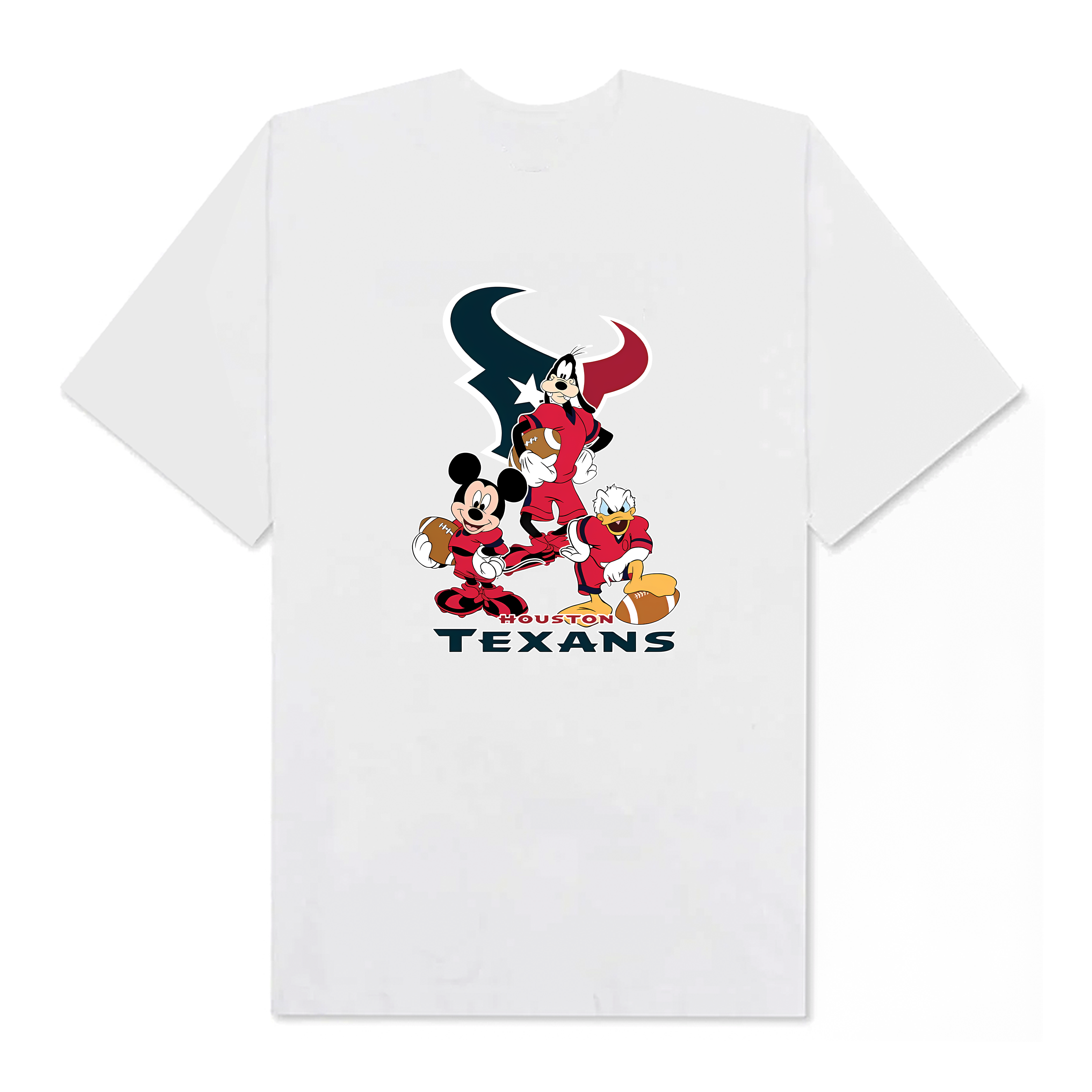 NFL Mickey Donald Goofy The Three Houston Texans Football T-Shirt