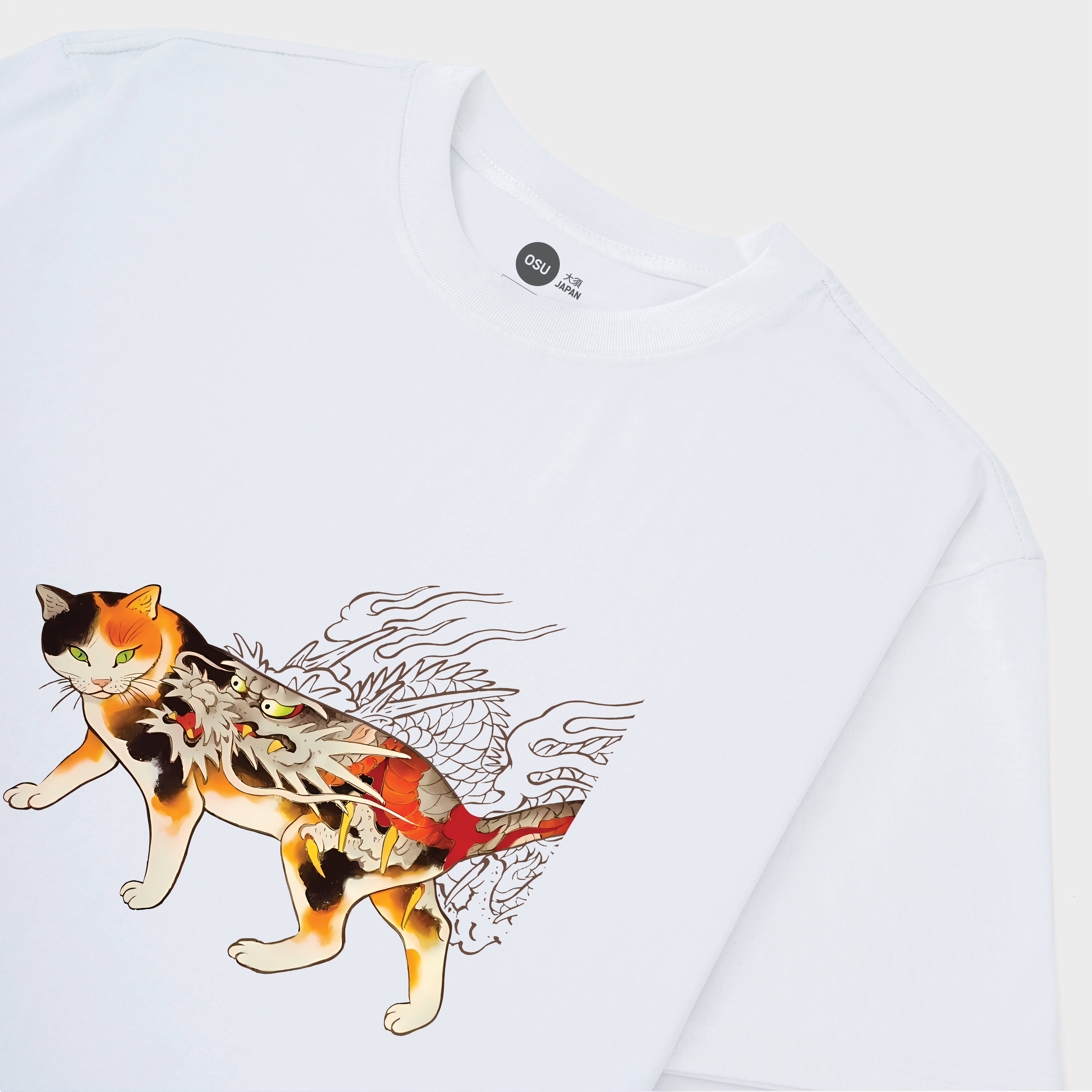 FELINE ILLUSIONS CAT T-SHIRT / TRẮNG