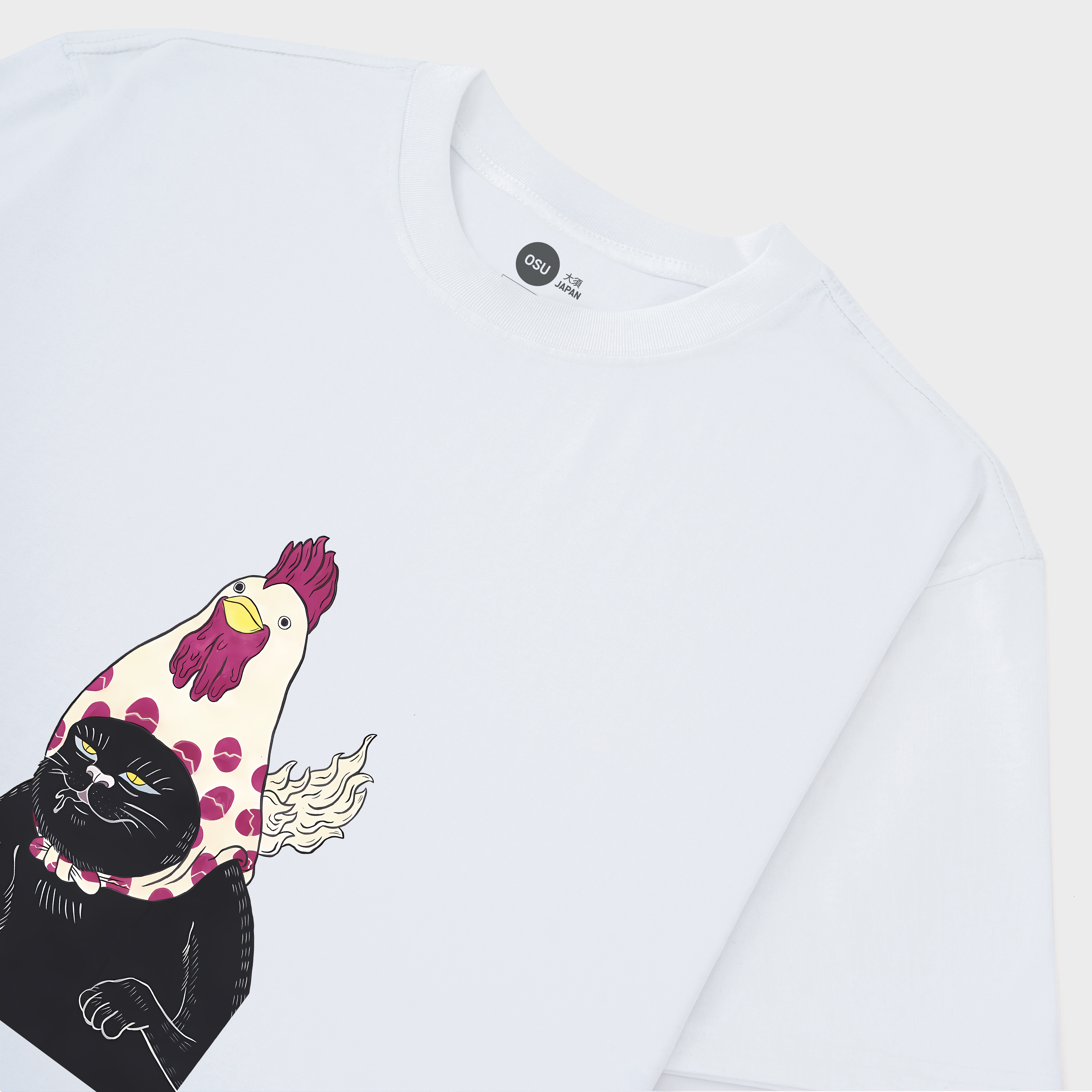 JAPANESE CAT MONSTER T-SHIRT / TRẮNG