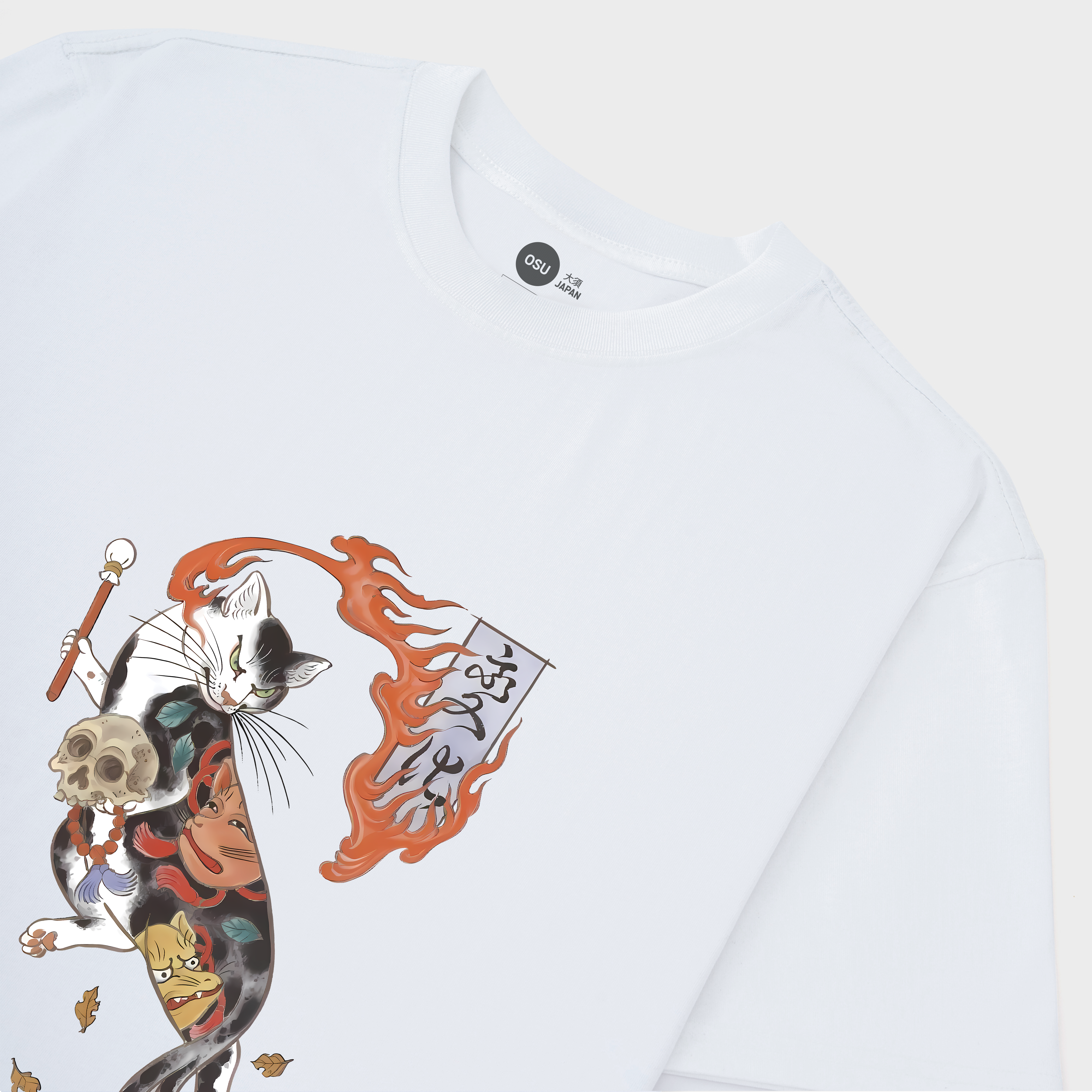 JAPAN CAT FIRE T-SHIRT / TRẮNG