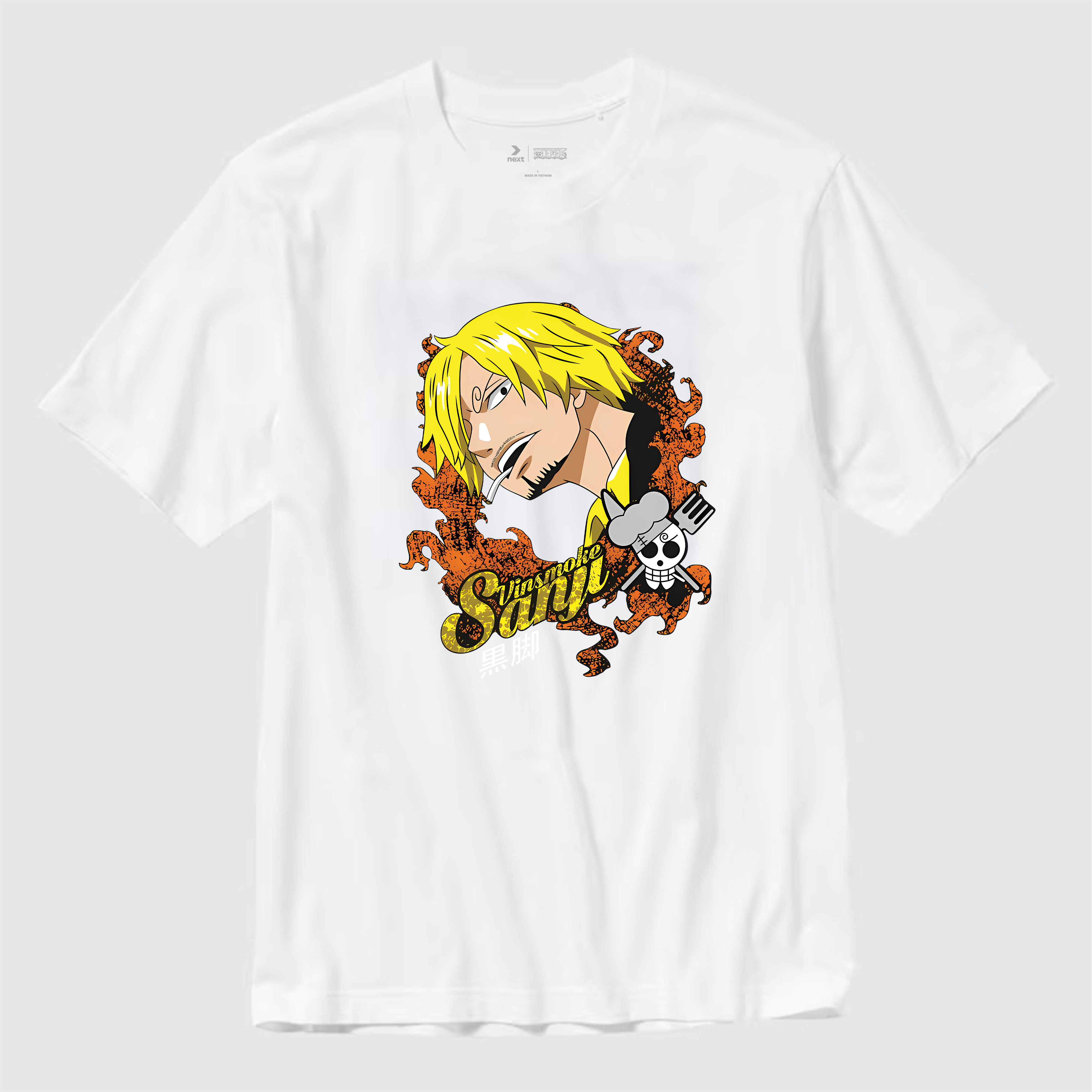 ONE PIECE SANJI PATTERN T-SHIRT / TRẮNG