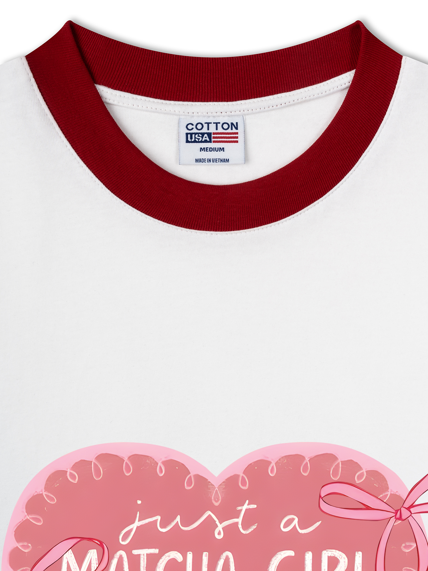 Áo Thun Ringer Relaxed Fit Just A Matcha Girl