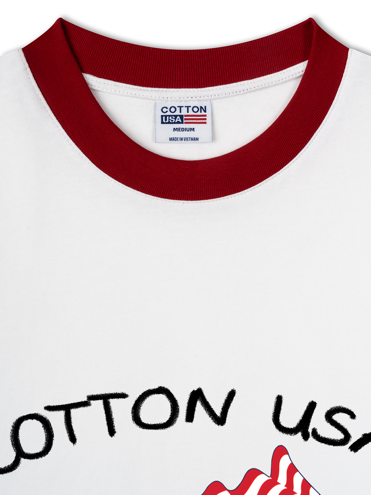 Áo Thun Ringer Relaxed Fit USA Floral Cotton Usa