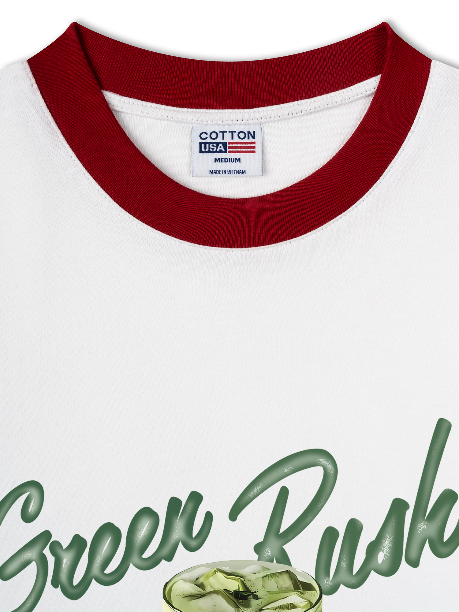 Áo Thun Ringer Relaxed Fit Daily Cup Green Rush