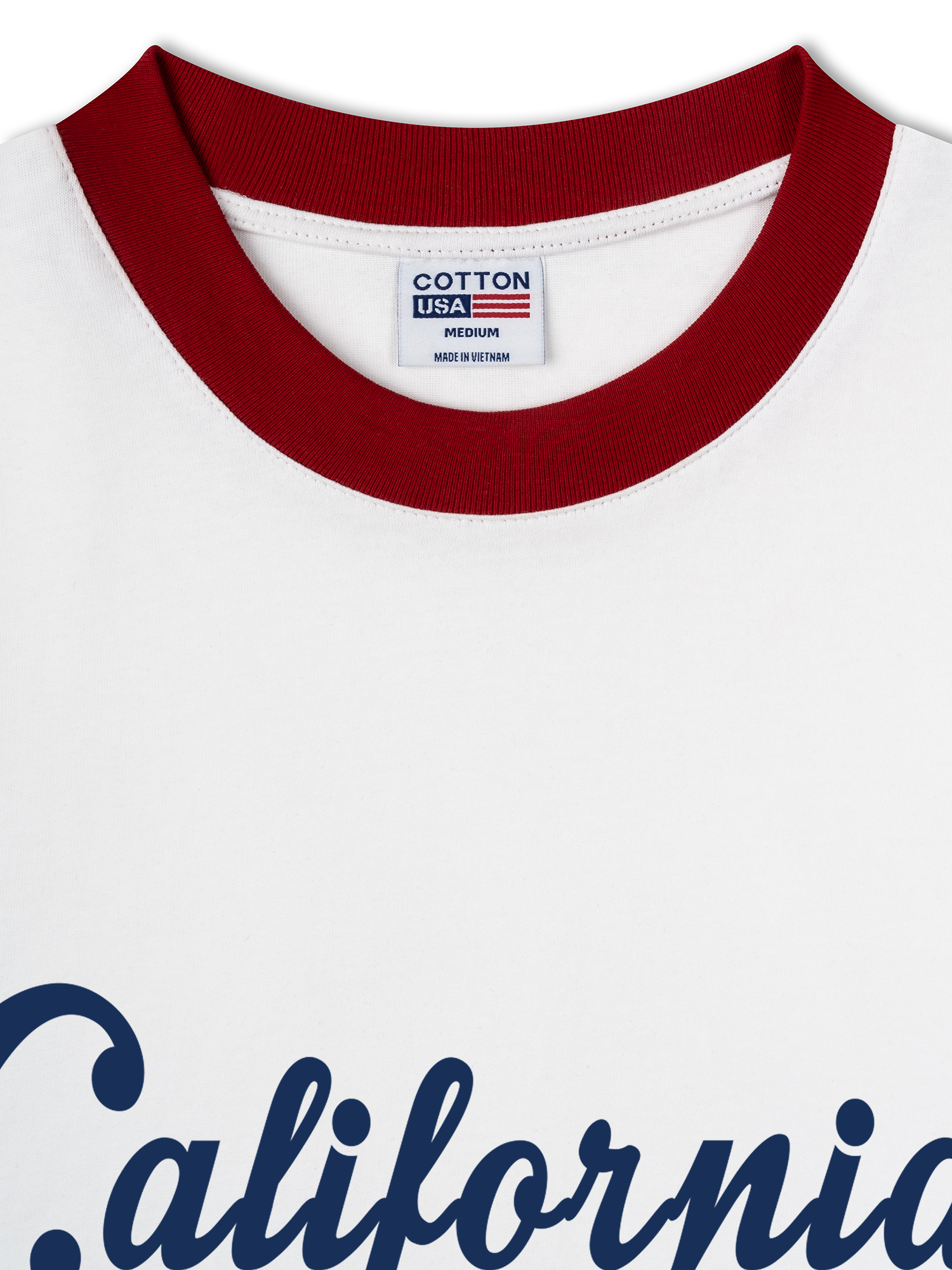 Áo Thun Ringer Relaxed Fit Baseball California Blue Teddy