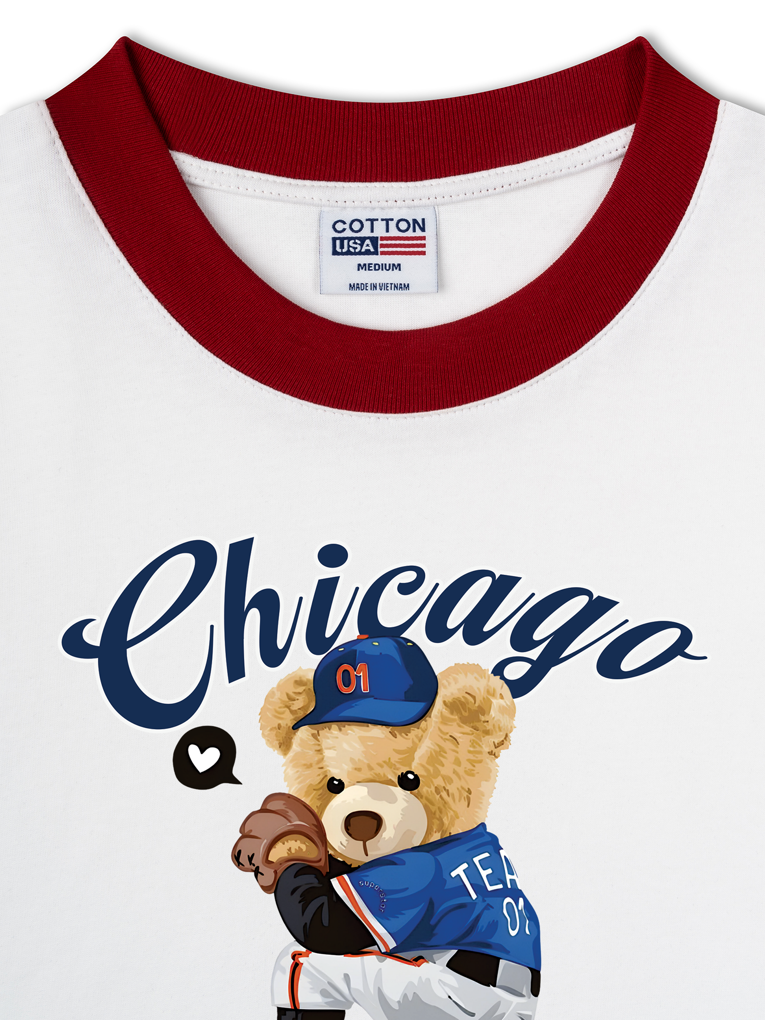 Áo Thun Ringer Relaxed Fit Baseball Chicago Cubs