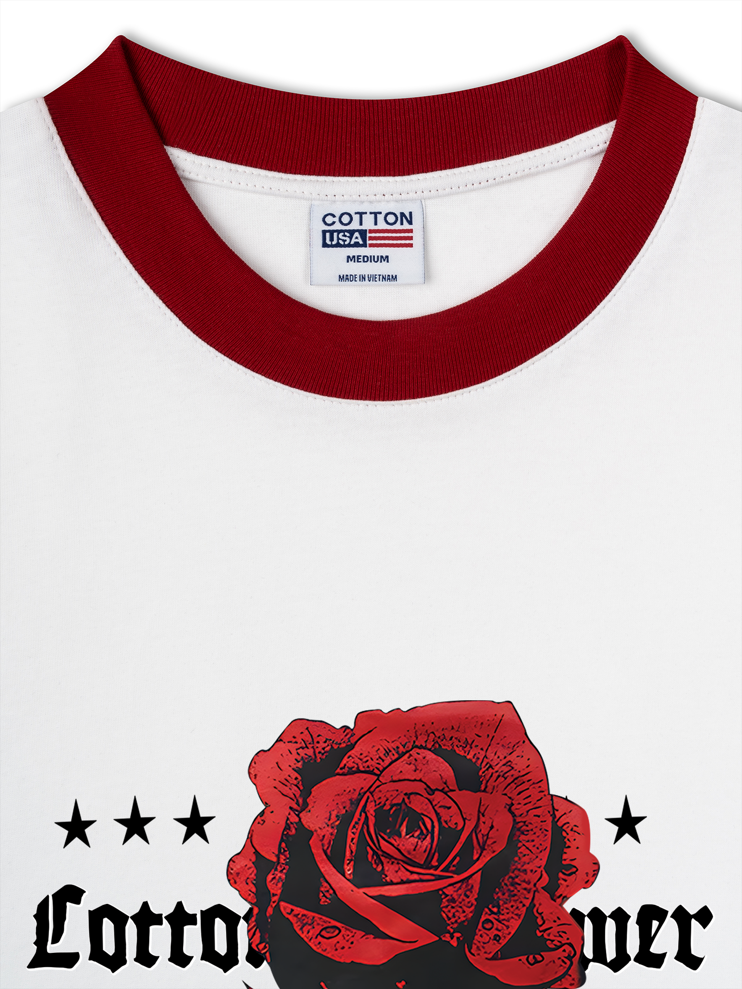 Áo Thun Ringer Relaxed Fit Floral Rose Flower