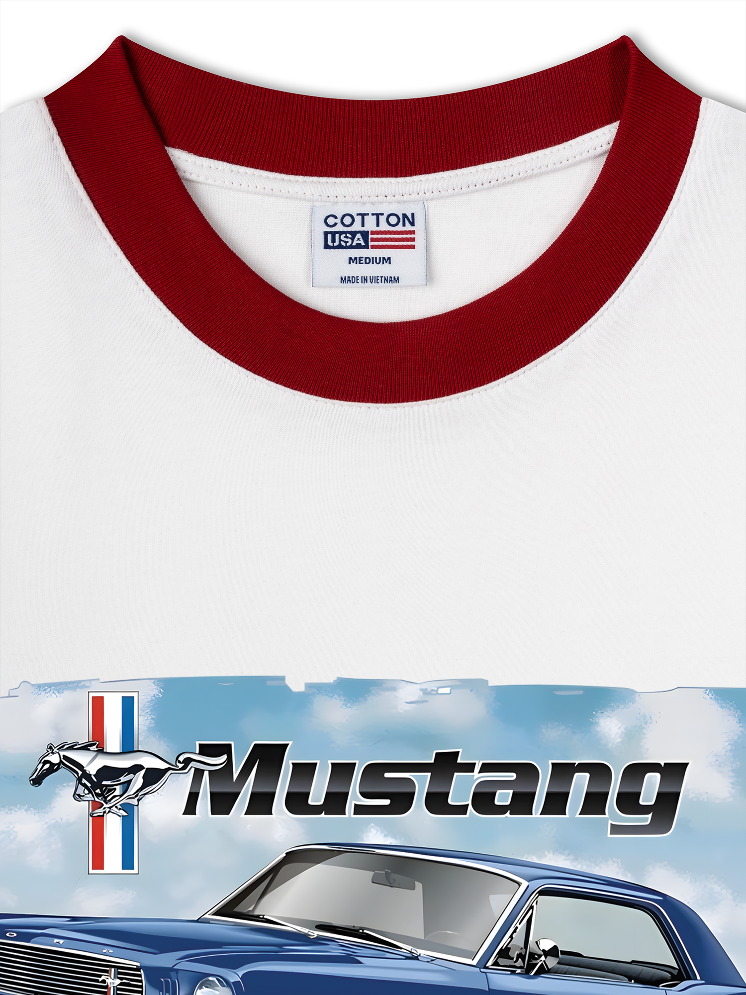 Áo Thun Ringer Relaxed Fit Mustang Vintage Blue