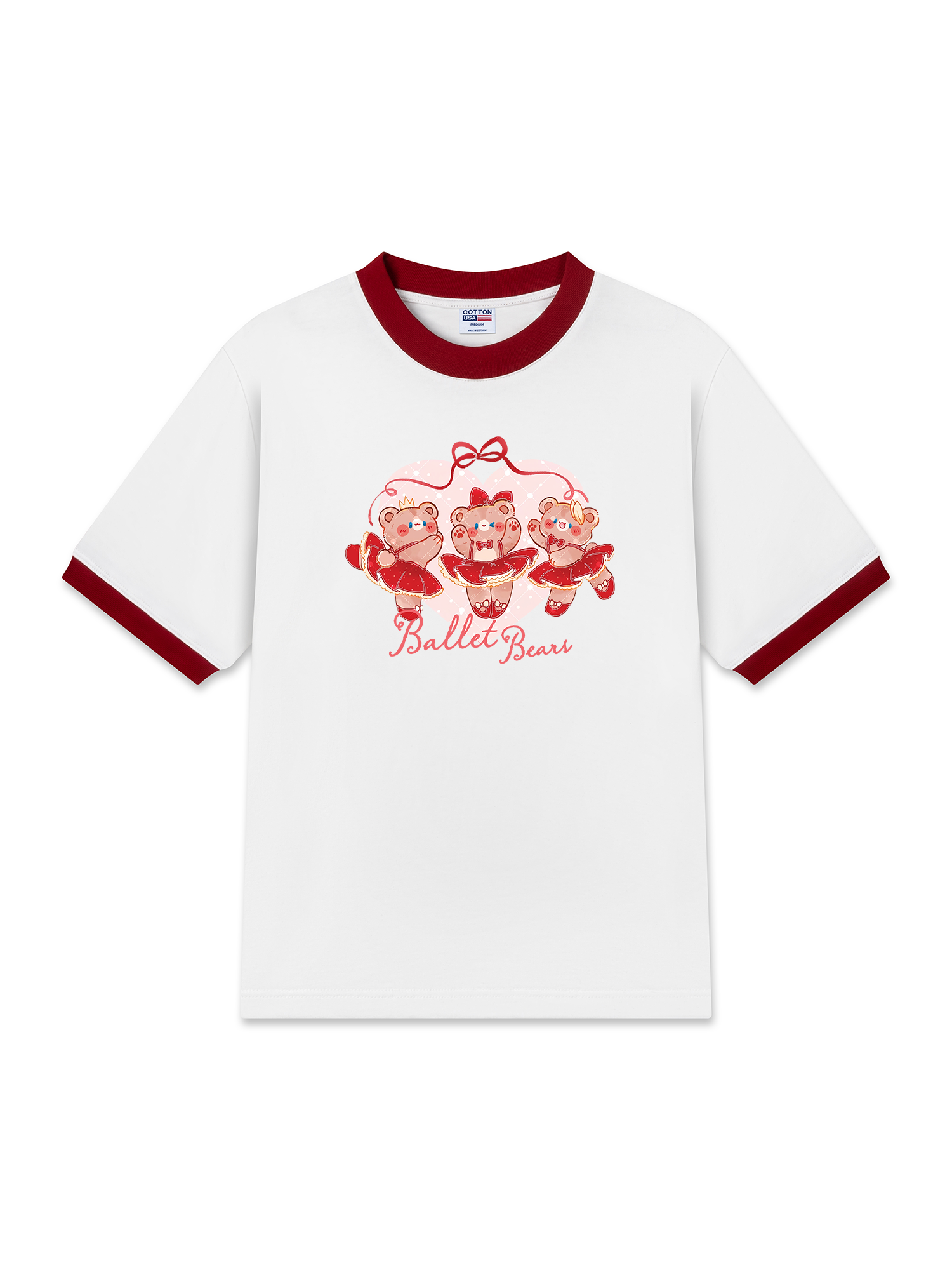 Áo Thun Ringer Relaxed Fit Ballet Bears