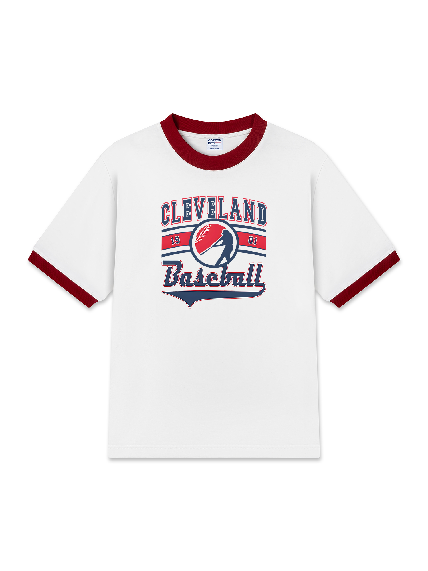 Áo Thun Ringer Relaxed Fit Baseball Cleveland