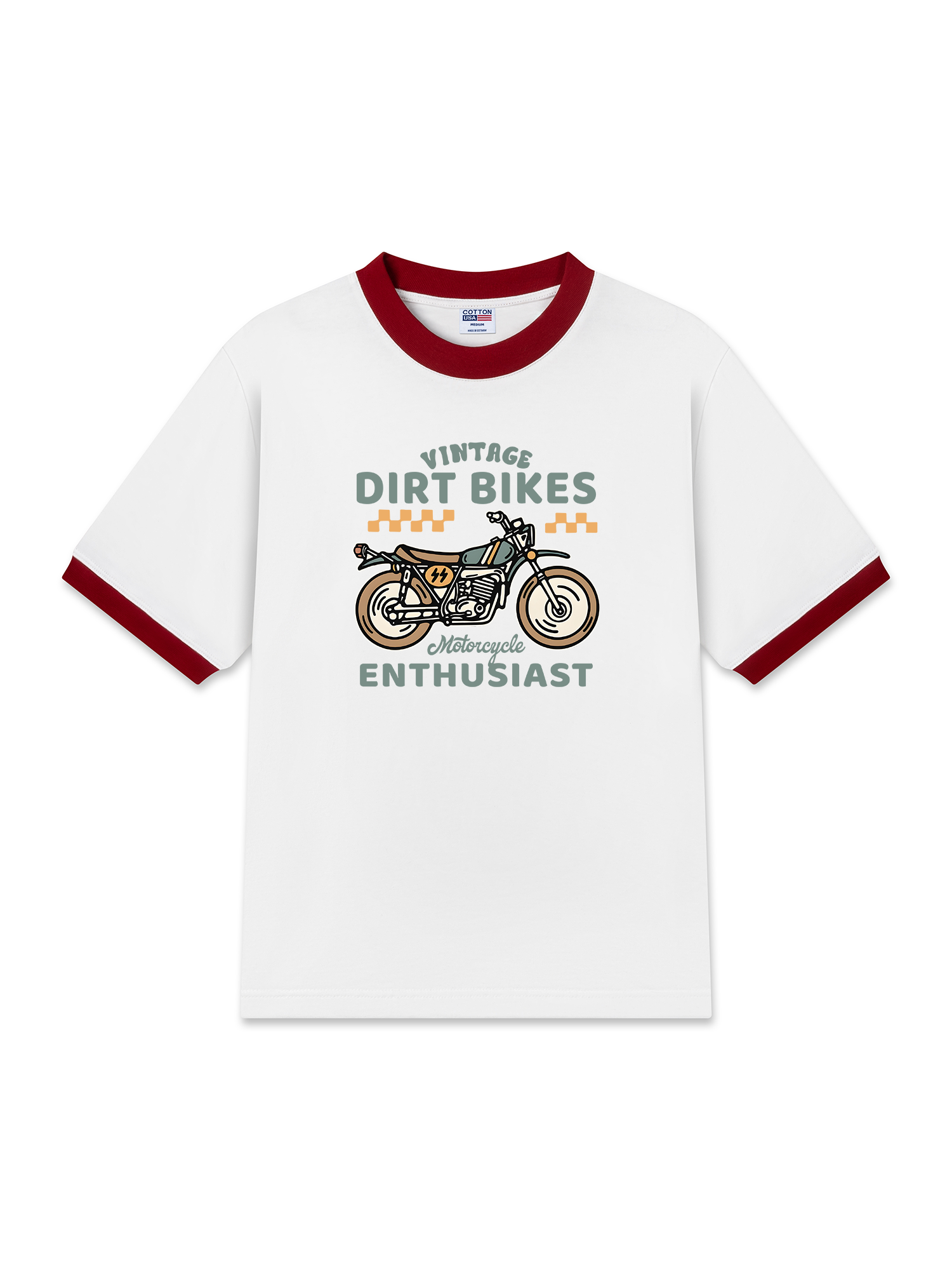 Áo Thun Ringer Relaxed Fit Vintage Dirt Bike