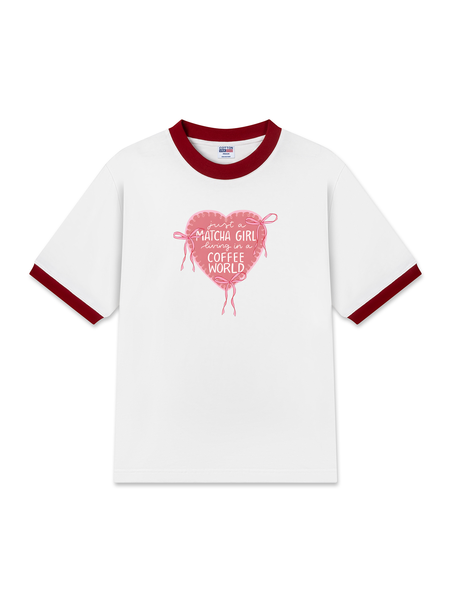 Áo Thun Ringer Relaxed Fit Just A Matcha Girl