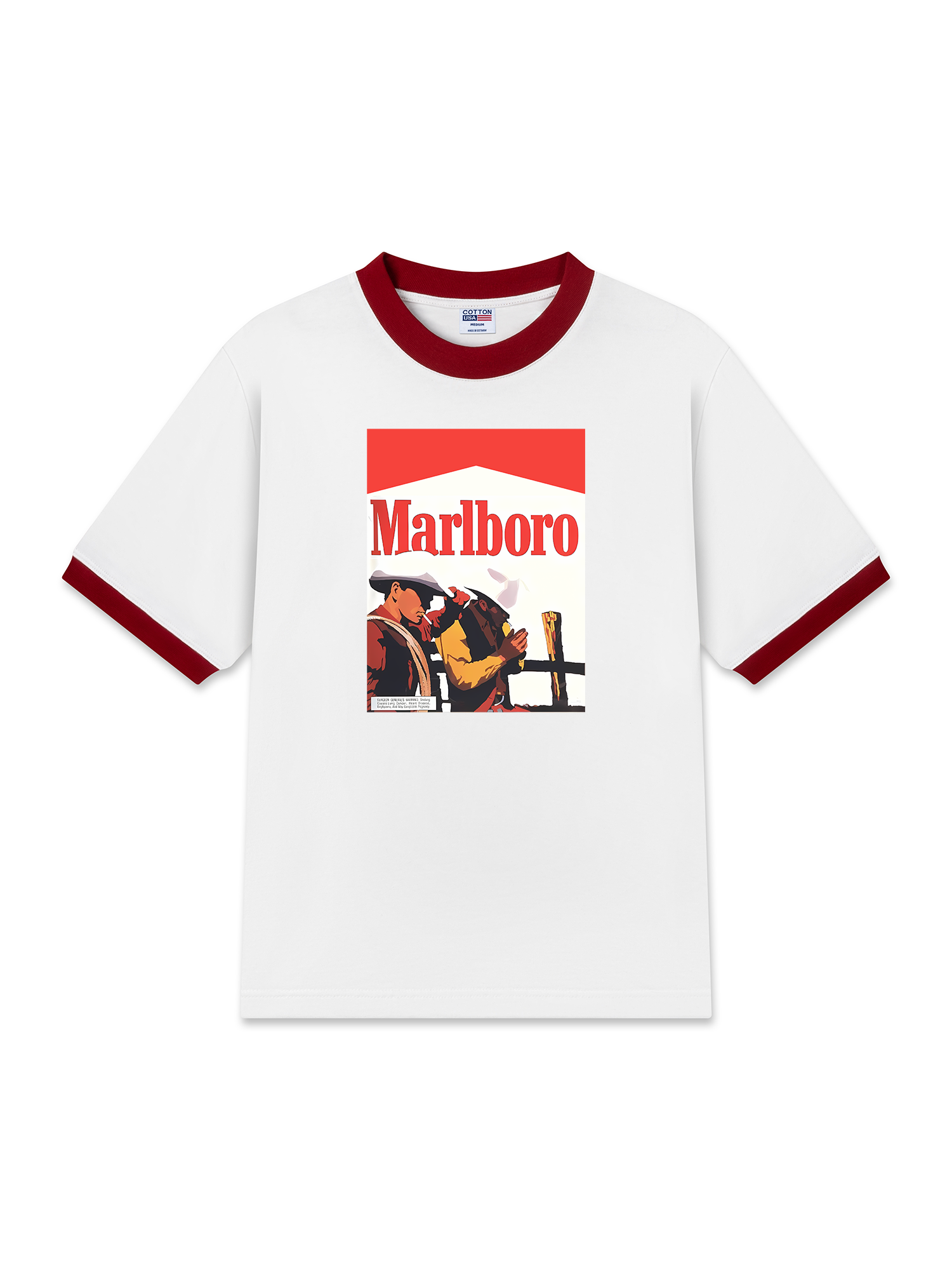 Áo Thun Ringer Relaxed Fit Marlboro Hunting Cowboy