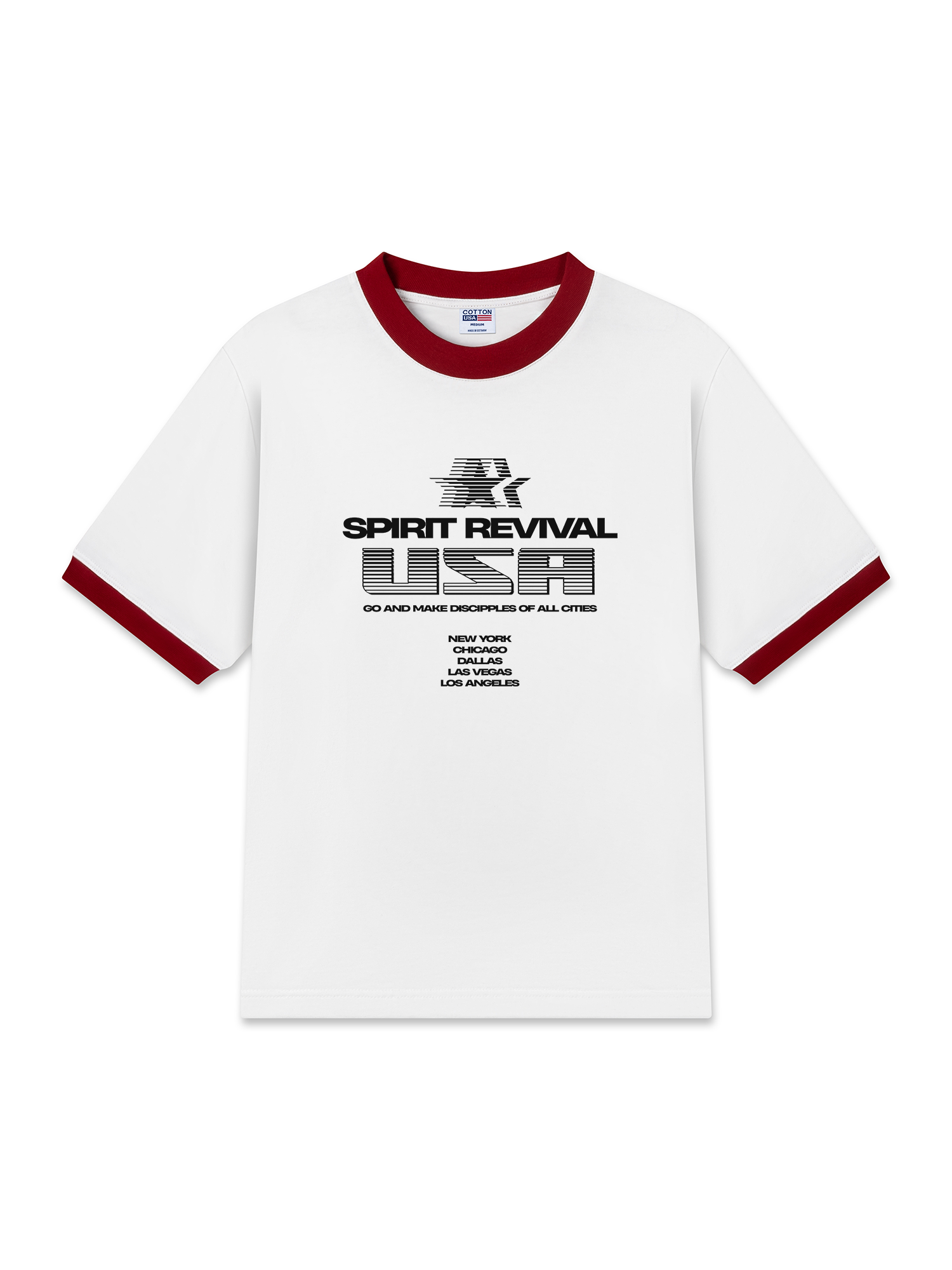 Áo Thun Ringer Relaxed Fit USA Spirit Revival