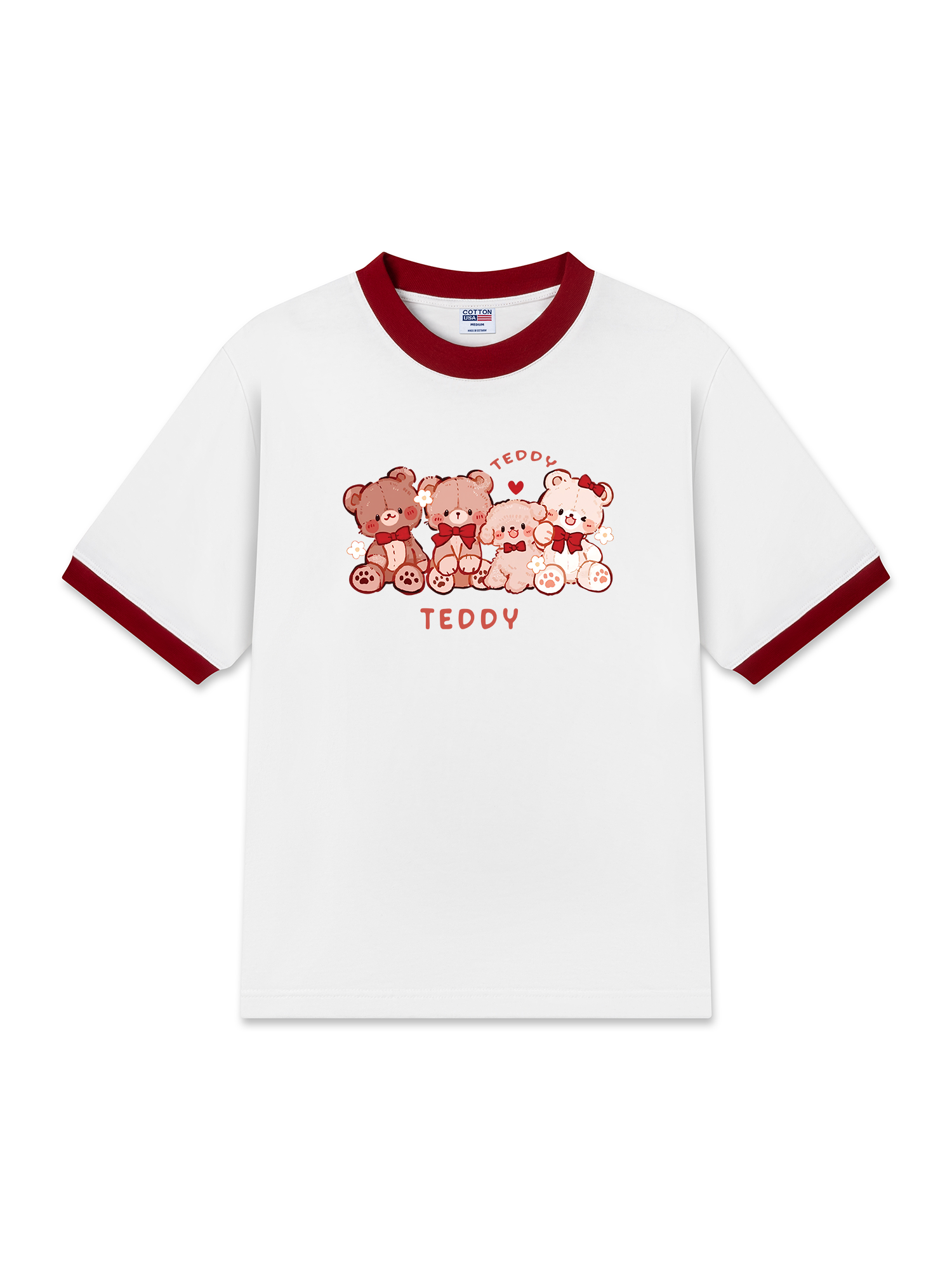 Áo Thun Ringer Relaxed Fit Sweet Teddy