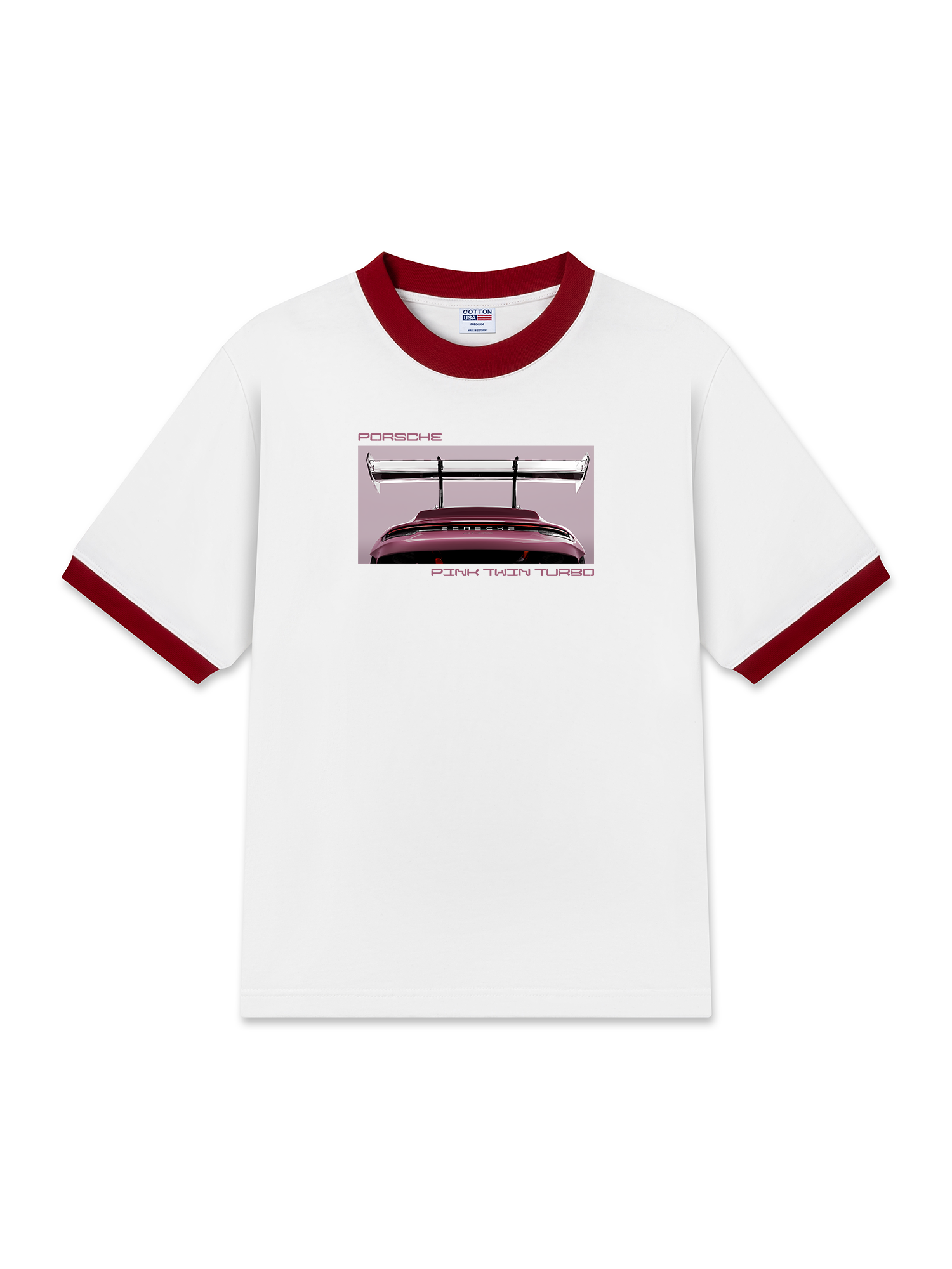 Áo Thun Ringer Relaxed Fit Porsche Pink Twin Turbo