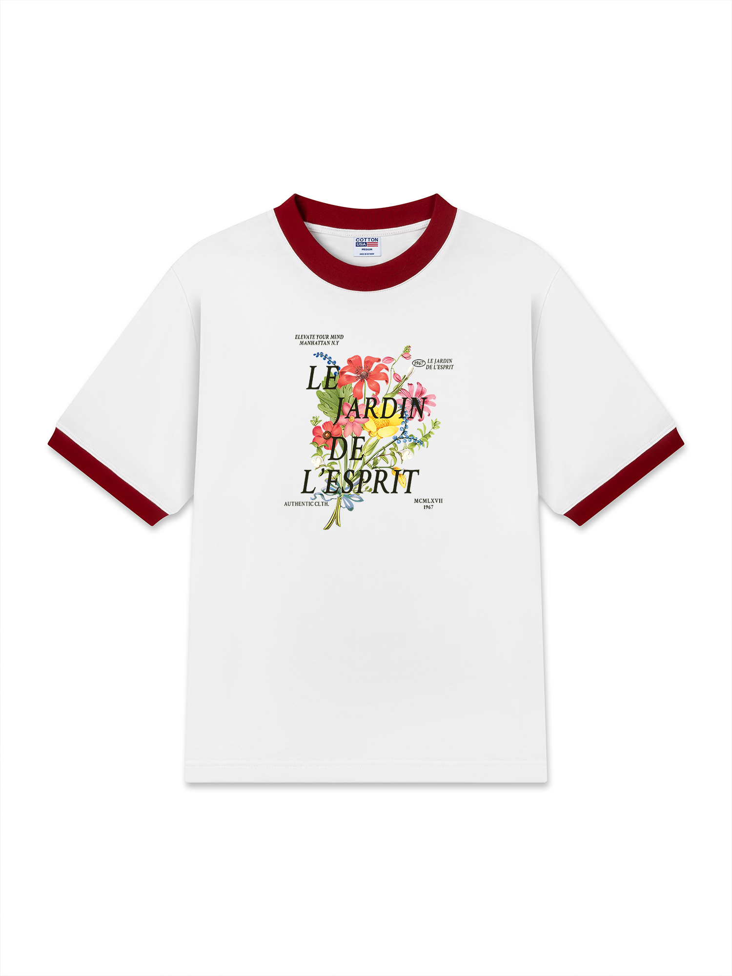 Áo Thun Ringer Relaxed Fit Floral Authentic