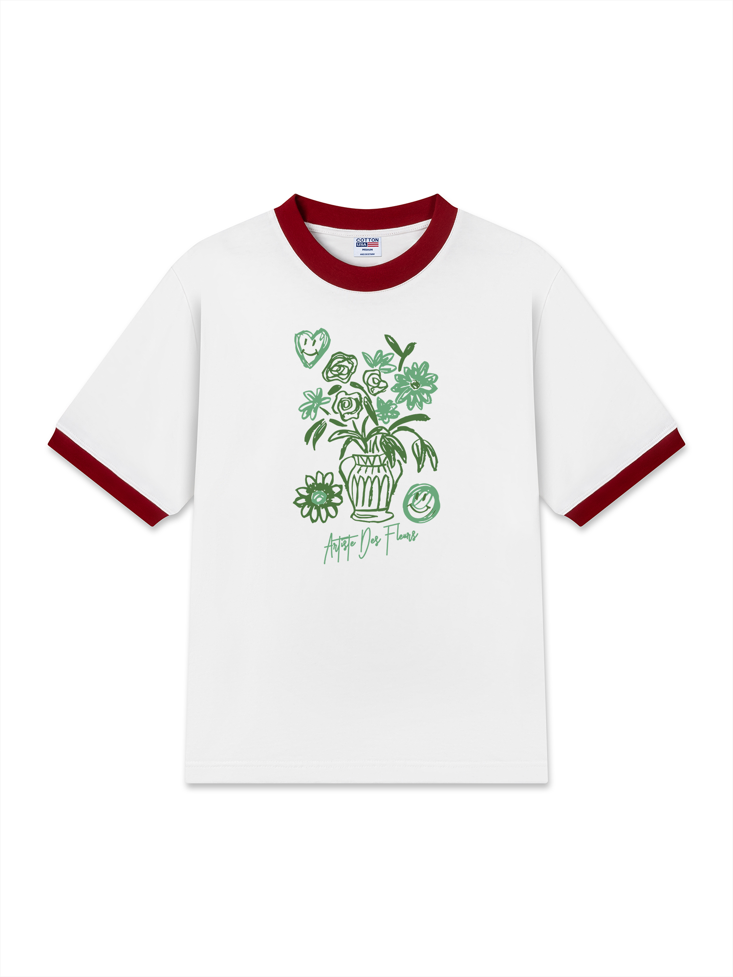 Áo Thun Ringer Relaxed Fit Floral Artiste Des Fleurs