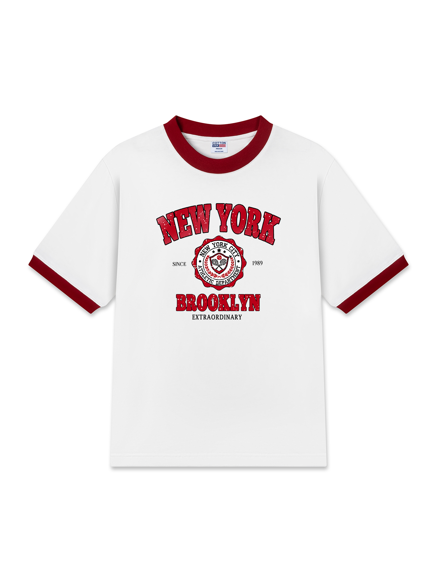 Áo Thun Ringer Relaxed Fit City New York Brooklyn