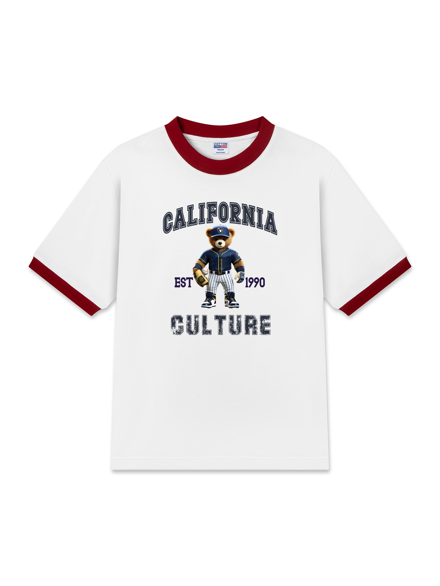 Áo Thun Ringer Relaxed Fit Baseball California Culture