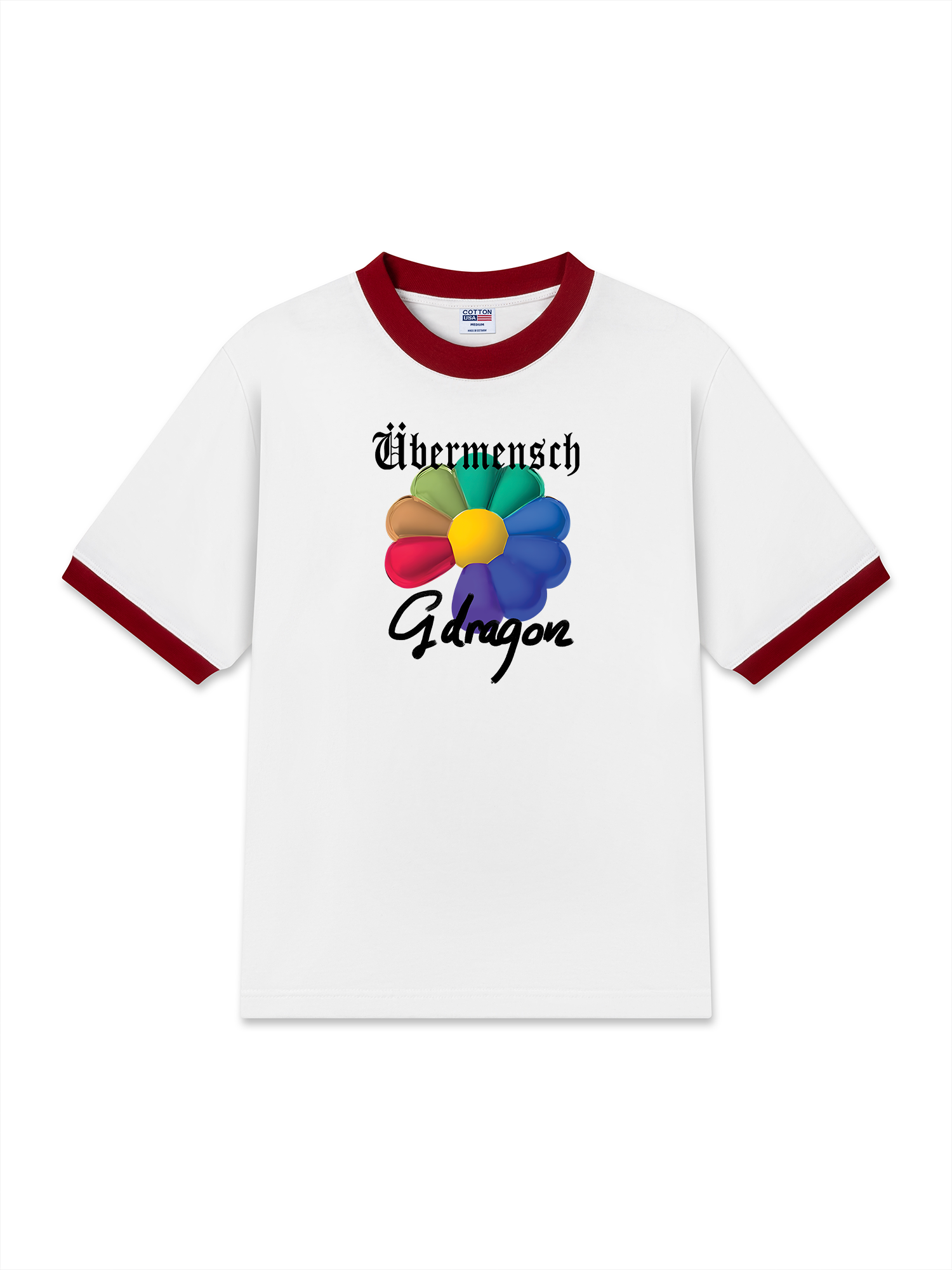 Áo Thun Ringer Relaxed Fit Floral Rainbow GD