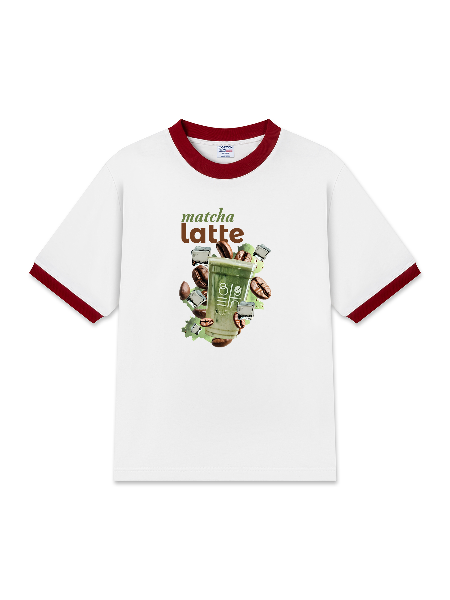 Áo Thun Ringer Relaxed Fit Matcha Latte