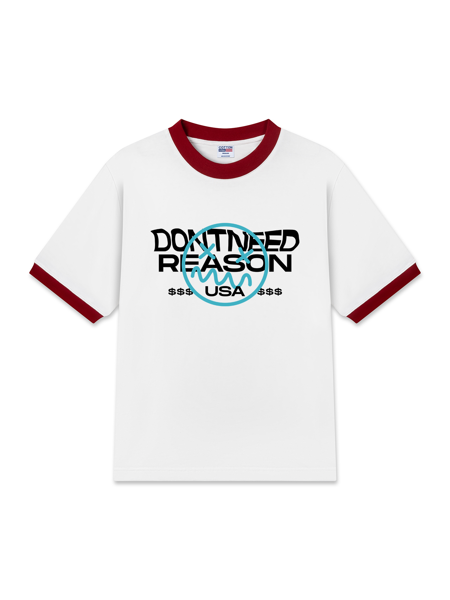 Áo Thun Ringer Relaxed Fit USA Dont Need Reason