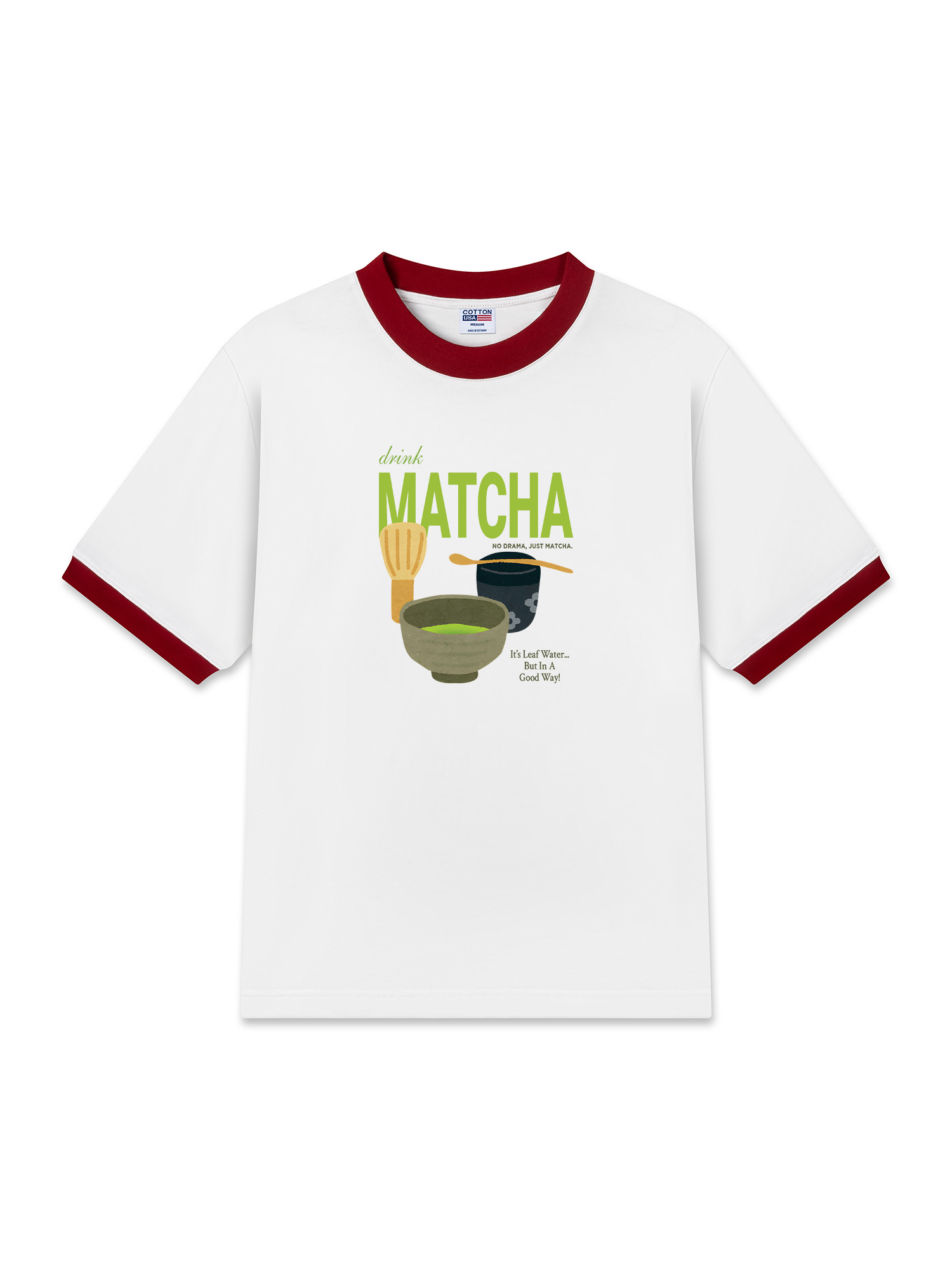 Áo Thun Ringer Relaxed Fit Drink Matcha