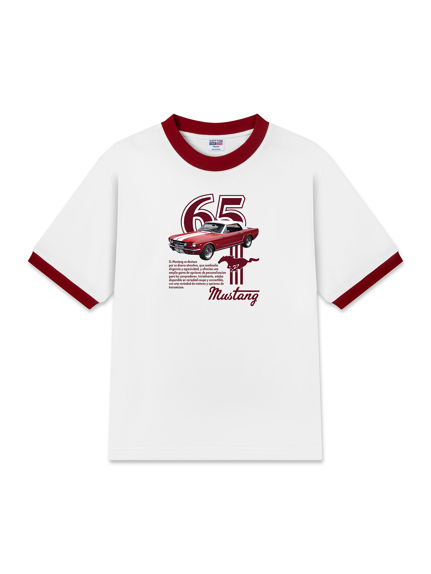 Áo Thun Ringer Relaxed Fit Mustang Red Version Retro