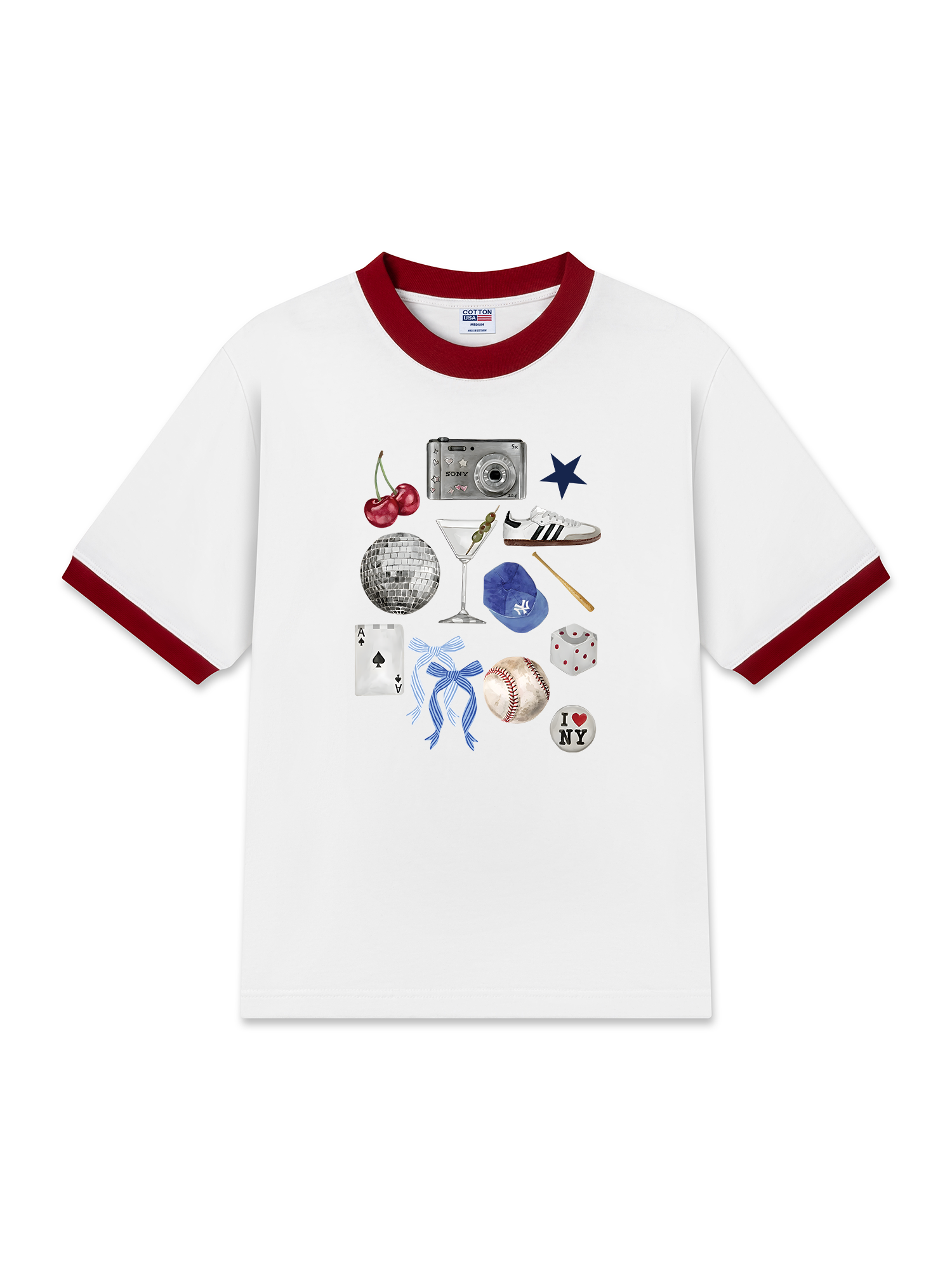 Áo Thun Ringer Relaxed Fit Baseball Cute Things