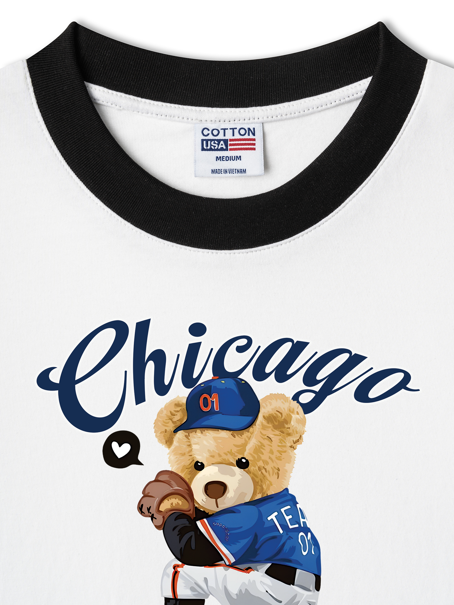 Áo Thun Ringer Relaxed Fit Baseball Chicago Cubs