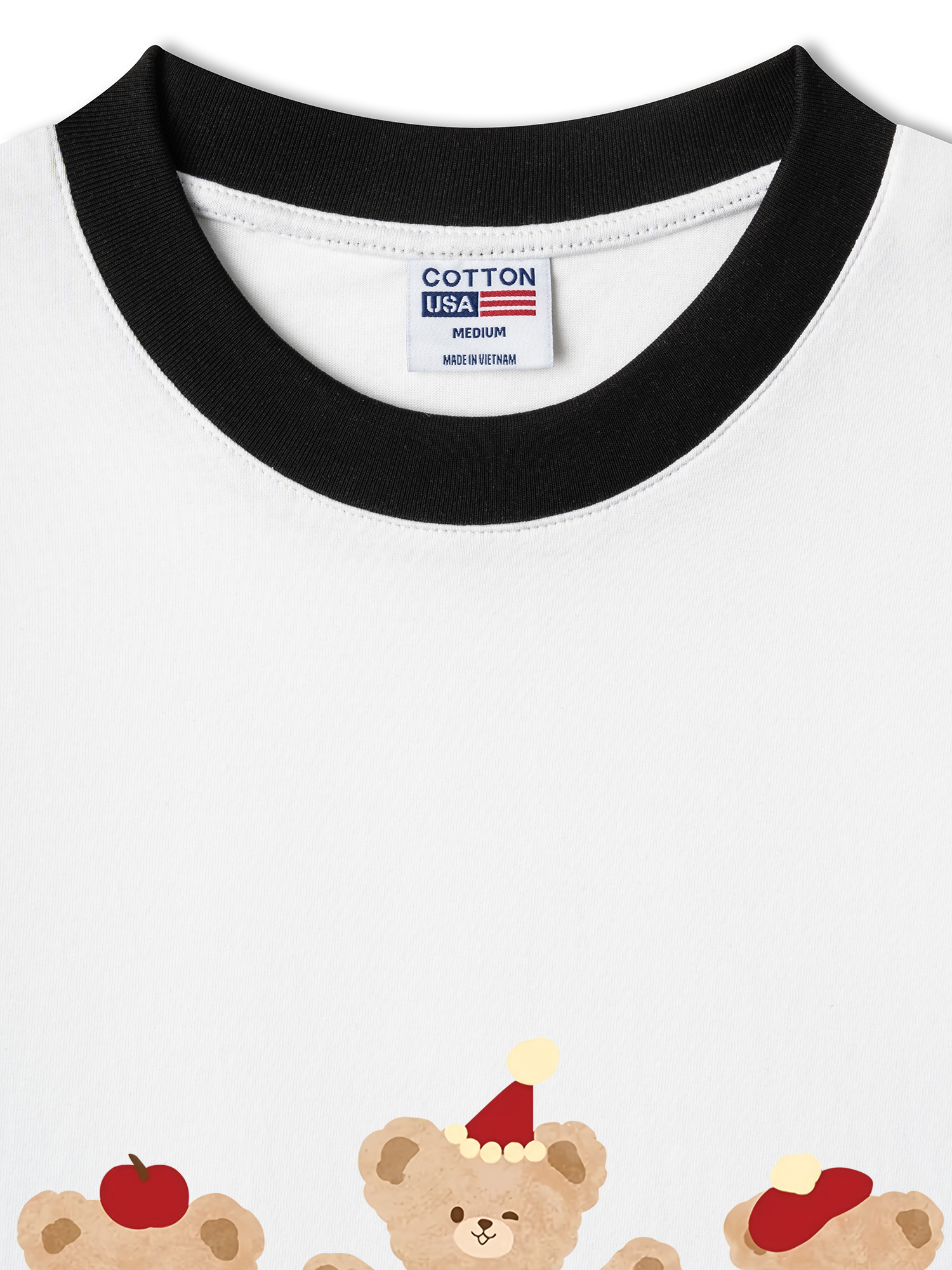 Áo Thun Ringer Relaxed Fit Cute Bear