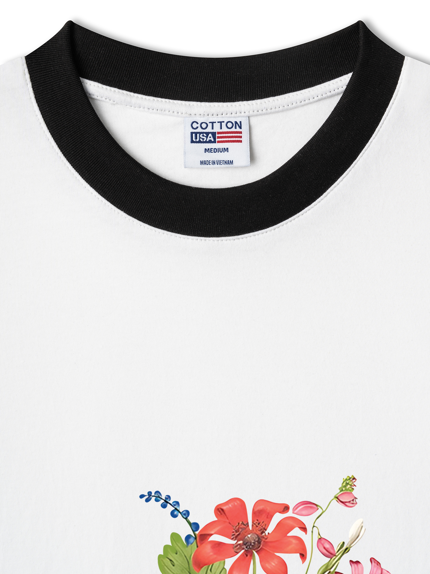 Áo Thun Ringer Relaxed Fit Bouquet of Flowers