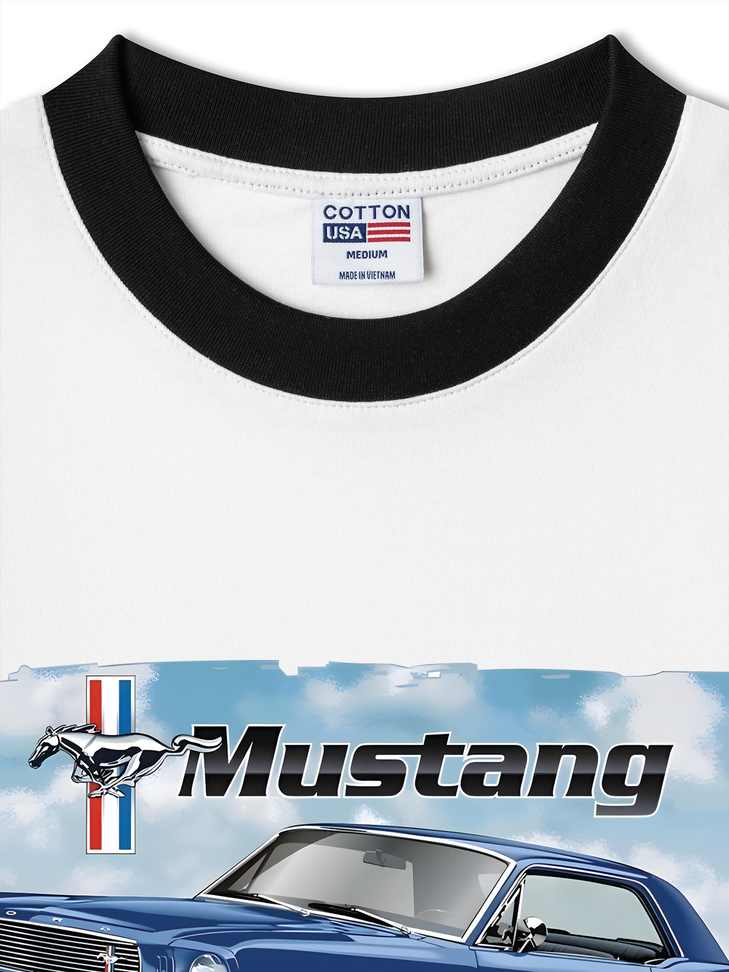 Áo Thun Ringer Relaxed Fit Mustang Vintage Blue