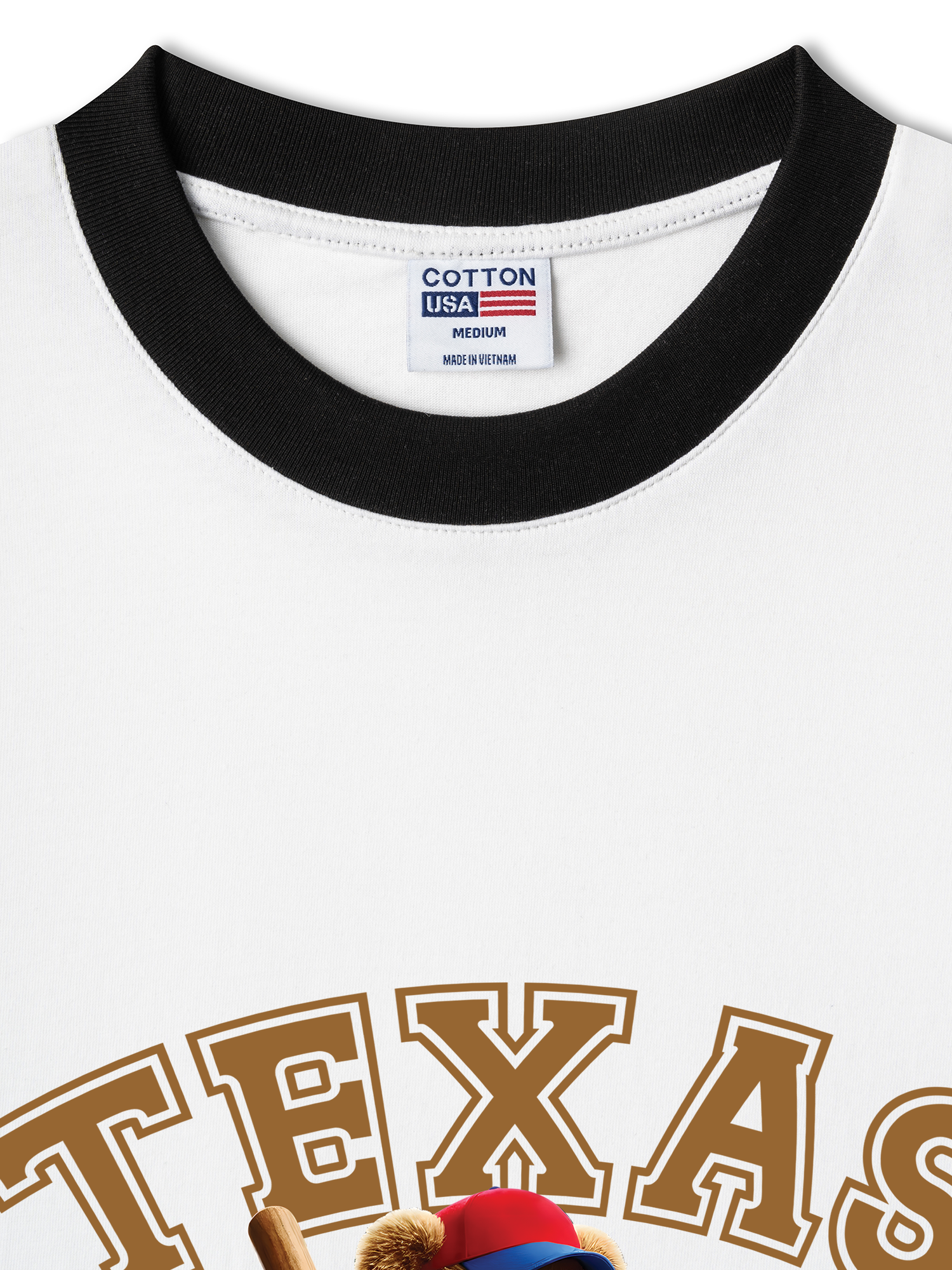 Áo Thun Ringer Relaxed Fit Baseball Texas Teddy Fan Club