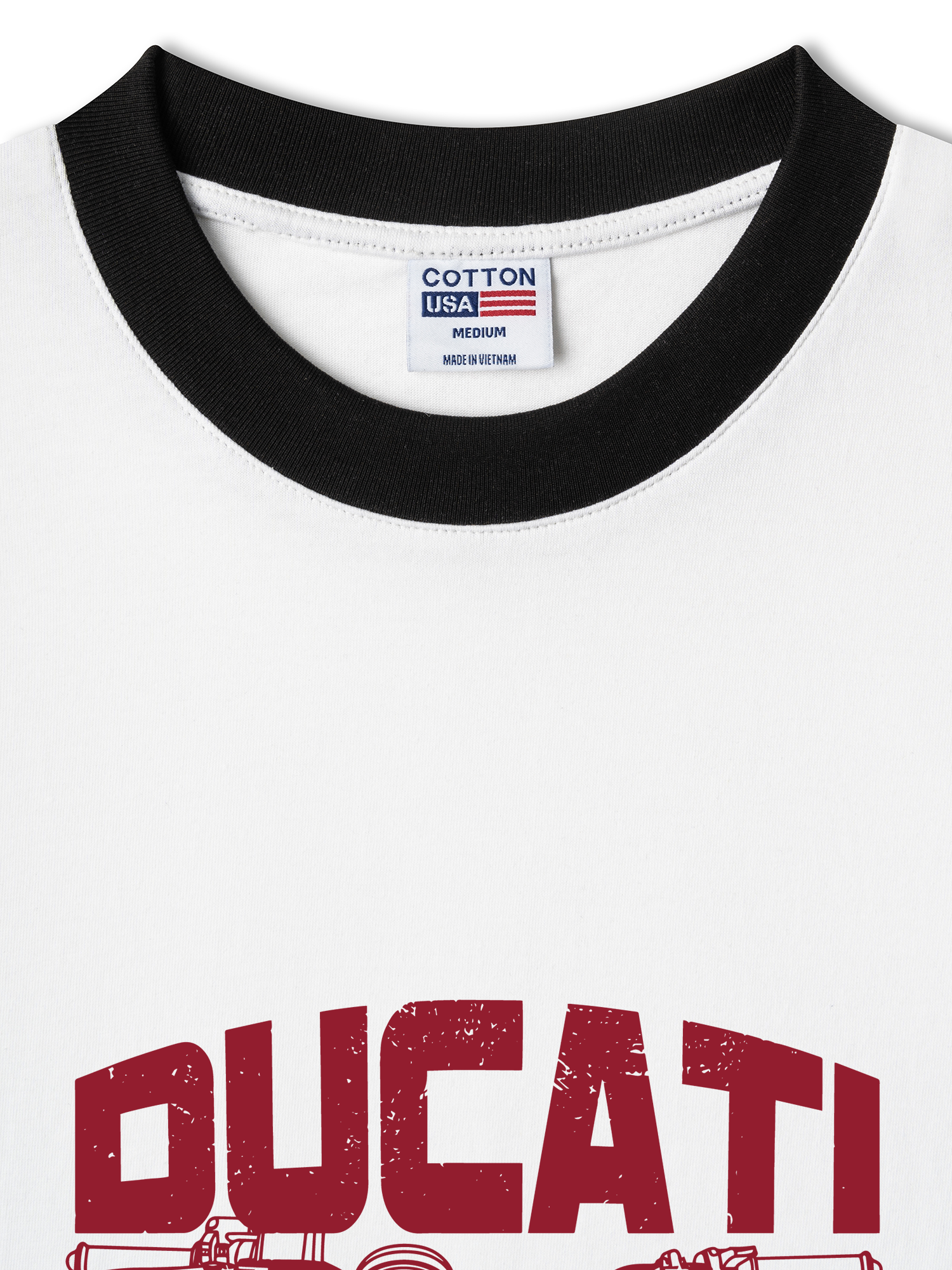 Áo Thun Ringer Cotton Cao Cấp Relaxed Fit Ducati Vintage