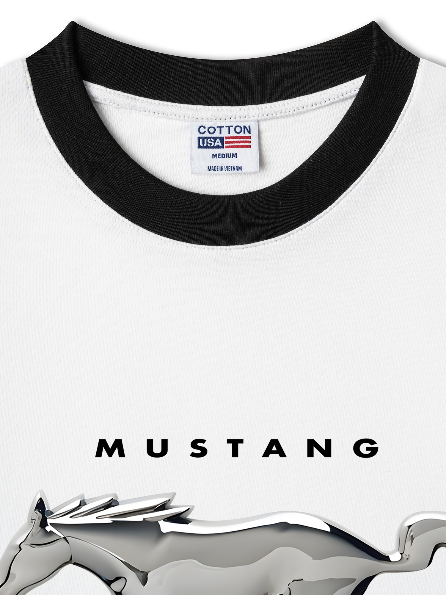 Áo Thun Ringer Relaxed Fit Mustang Horse Logo