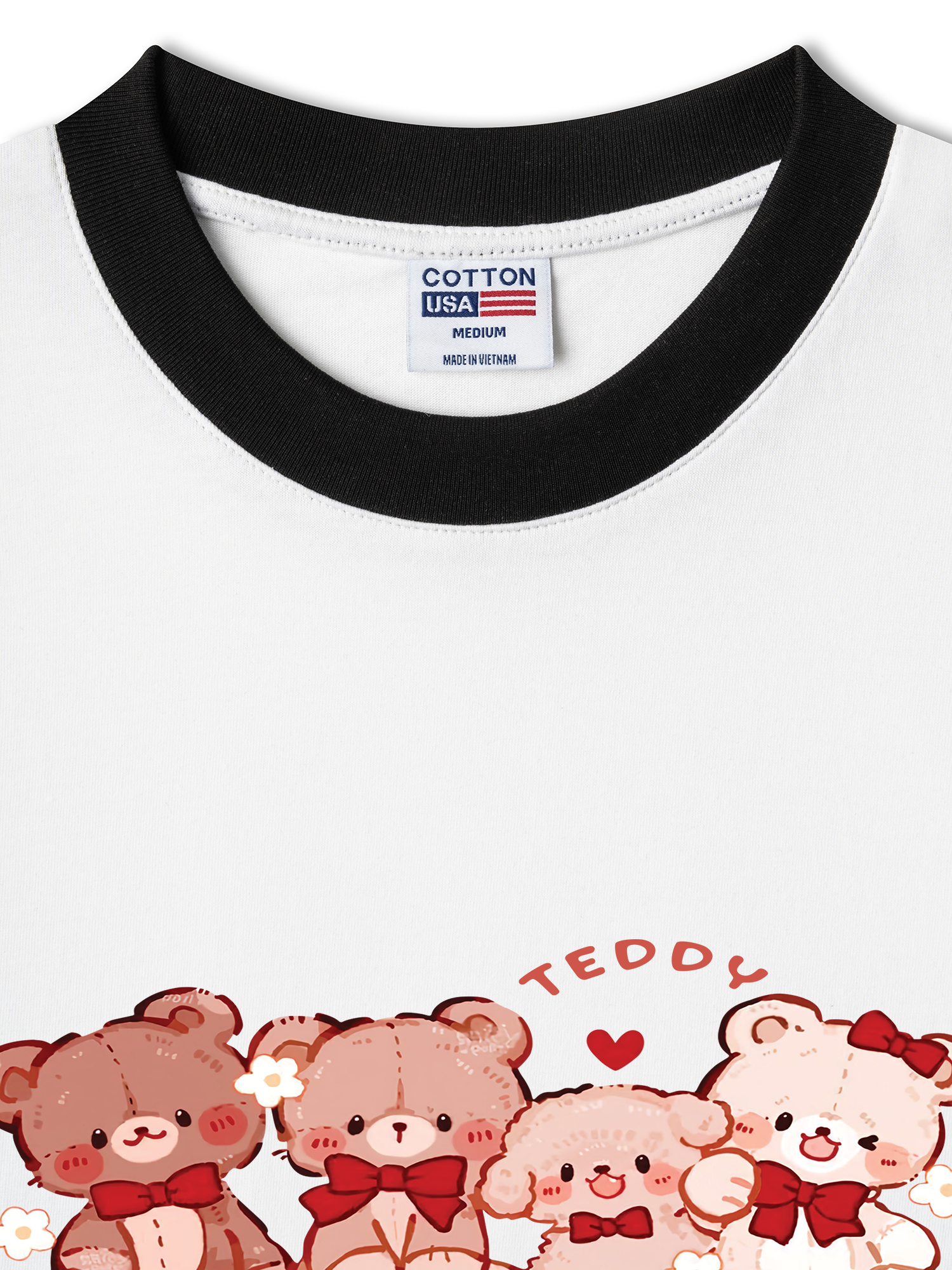 Áo Thun Ringer Relaxed Fit Sweet Teddy