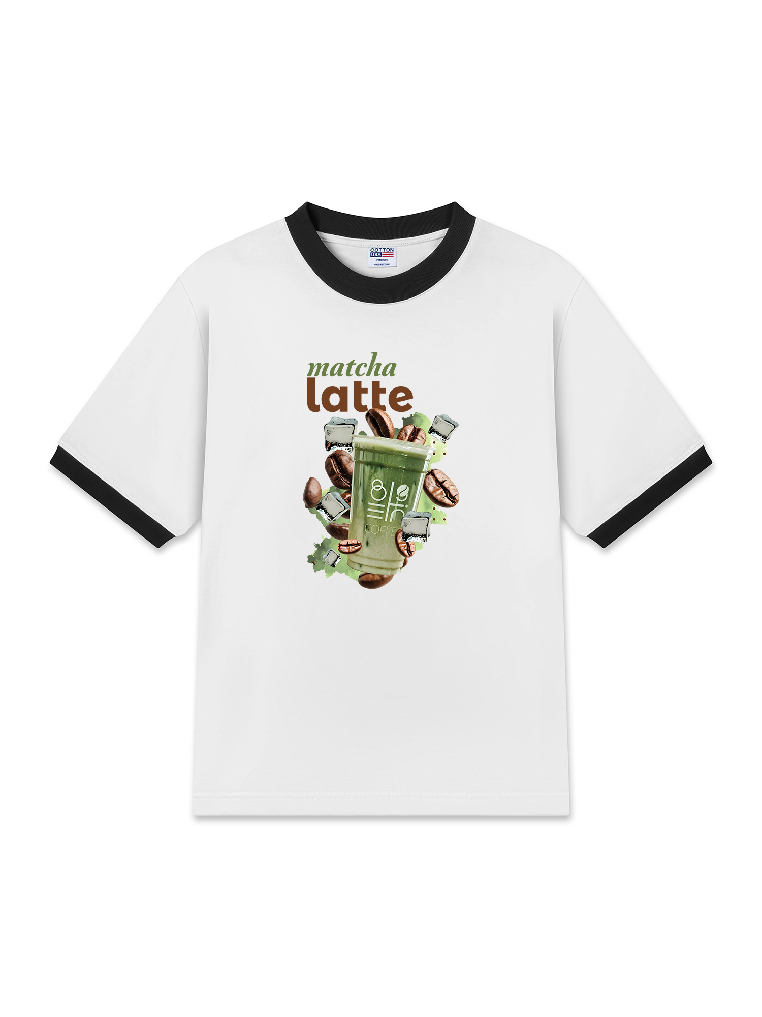 Áo Thun Ringer Relaxed Fit Matcha Latte