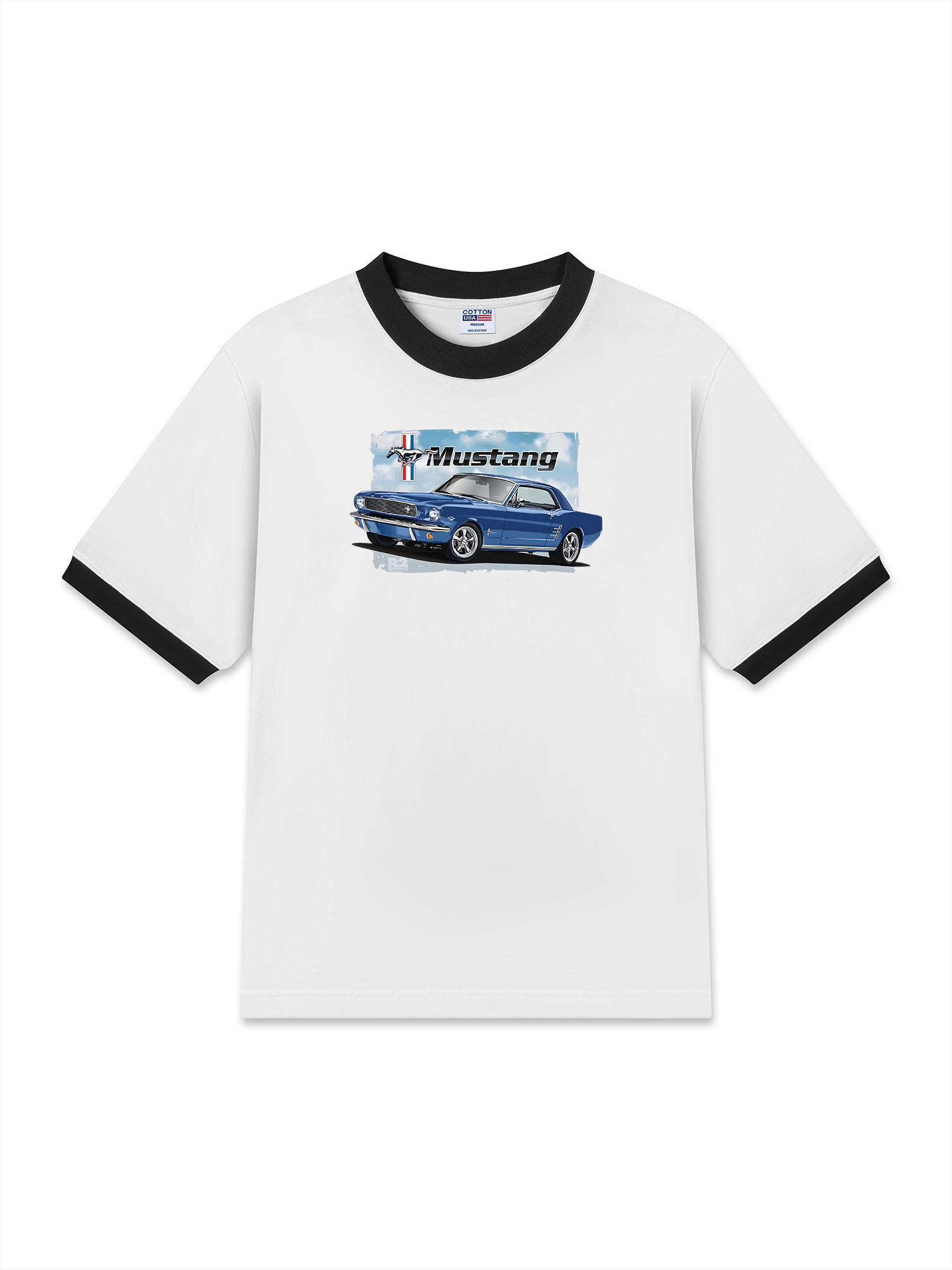 Áo Thun Ringer Relaxed Fit Mustang Vintage Blue