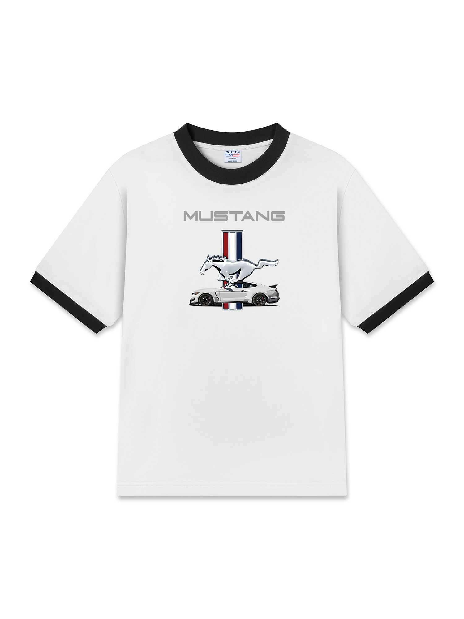 Áo Thun Ringer Relaxed Fit Mustang Silver Logo