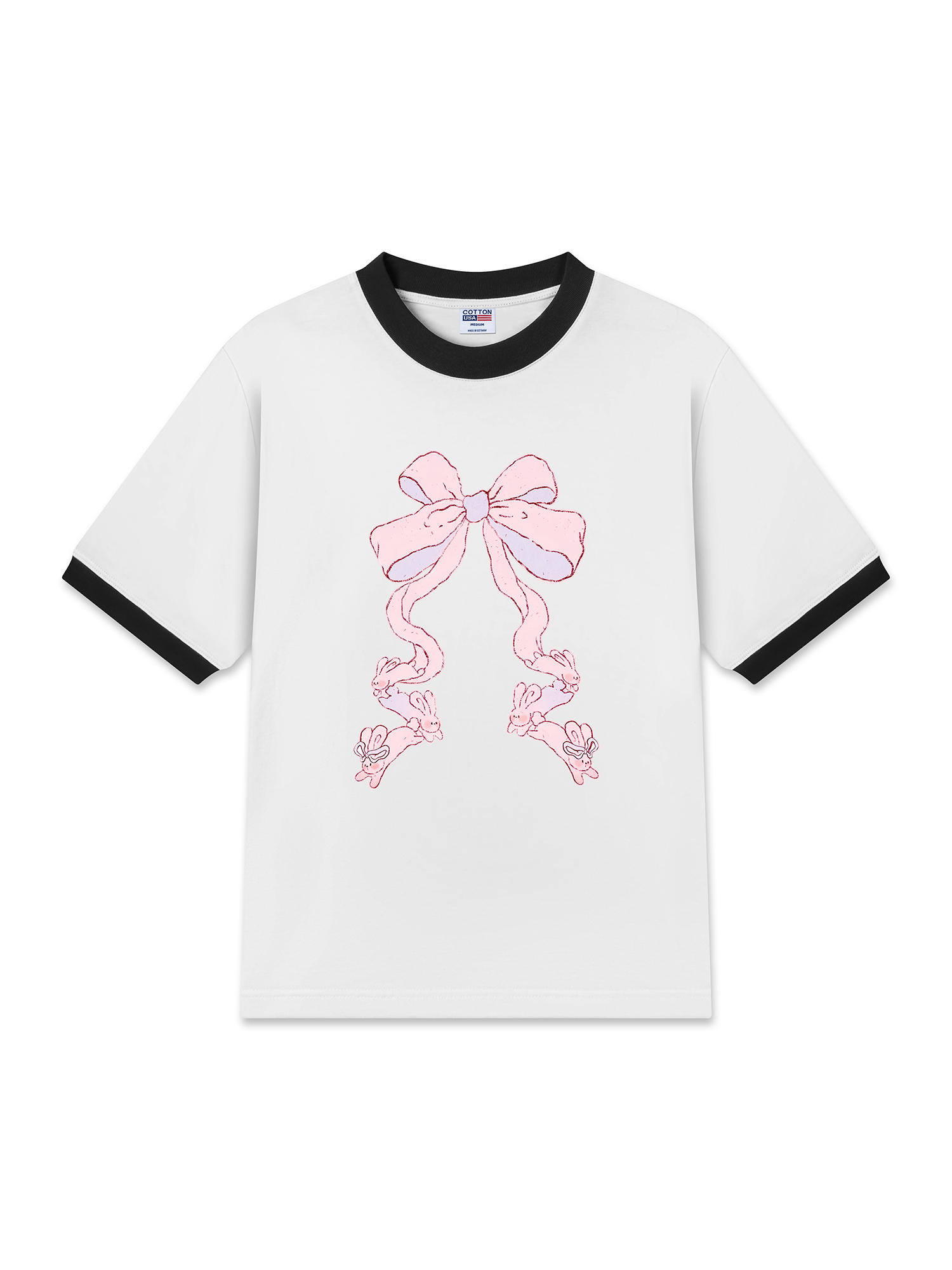 Áo Thun Ringer Relaxed Fit Rabbit Ribbon