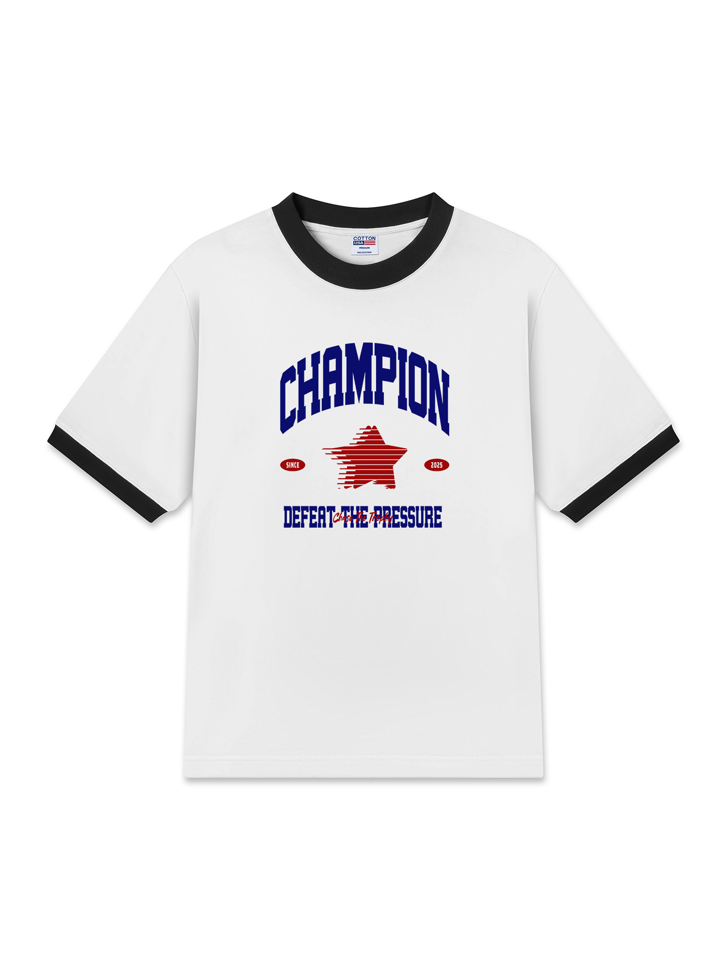 Áo Thun Ringer Relaxed Fit Champions Defeat The Pressure