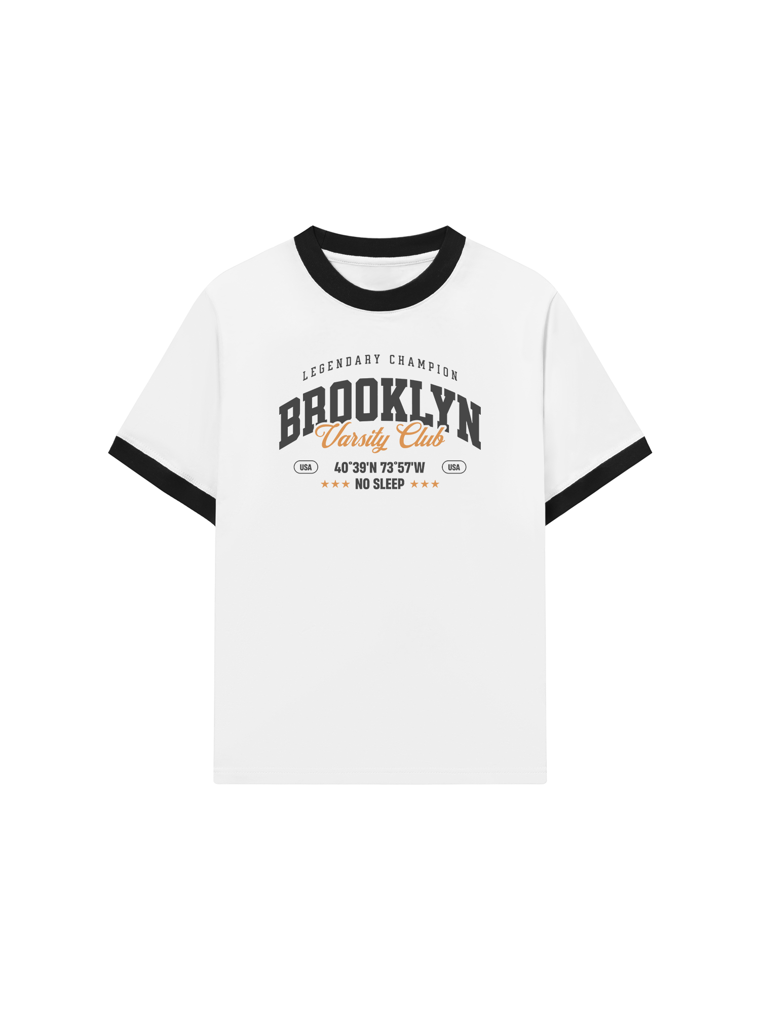 Áo Thun Ringer Relaxed Fit City Brooklyn Varsity Club